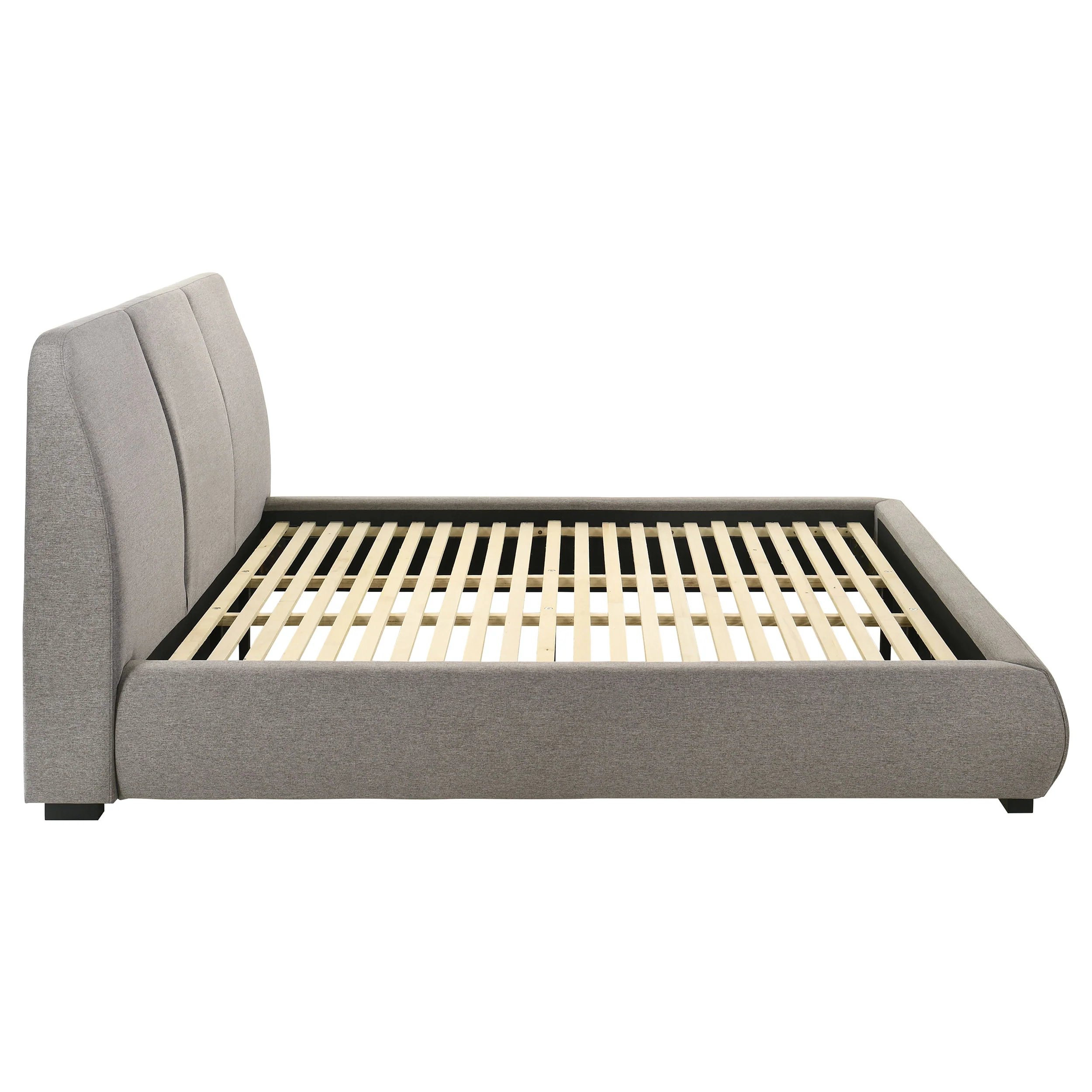 Mokena 46-inch Upholstered Eastern King Platform Bed in Taupe - Image 6
