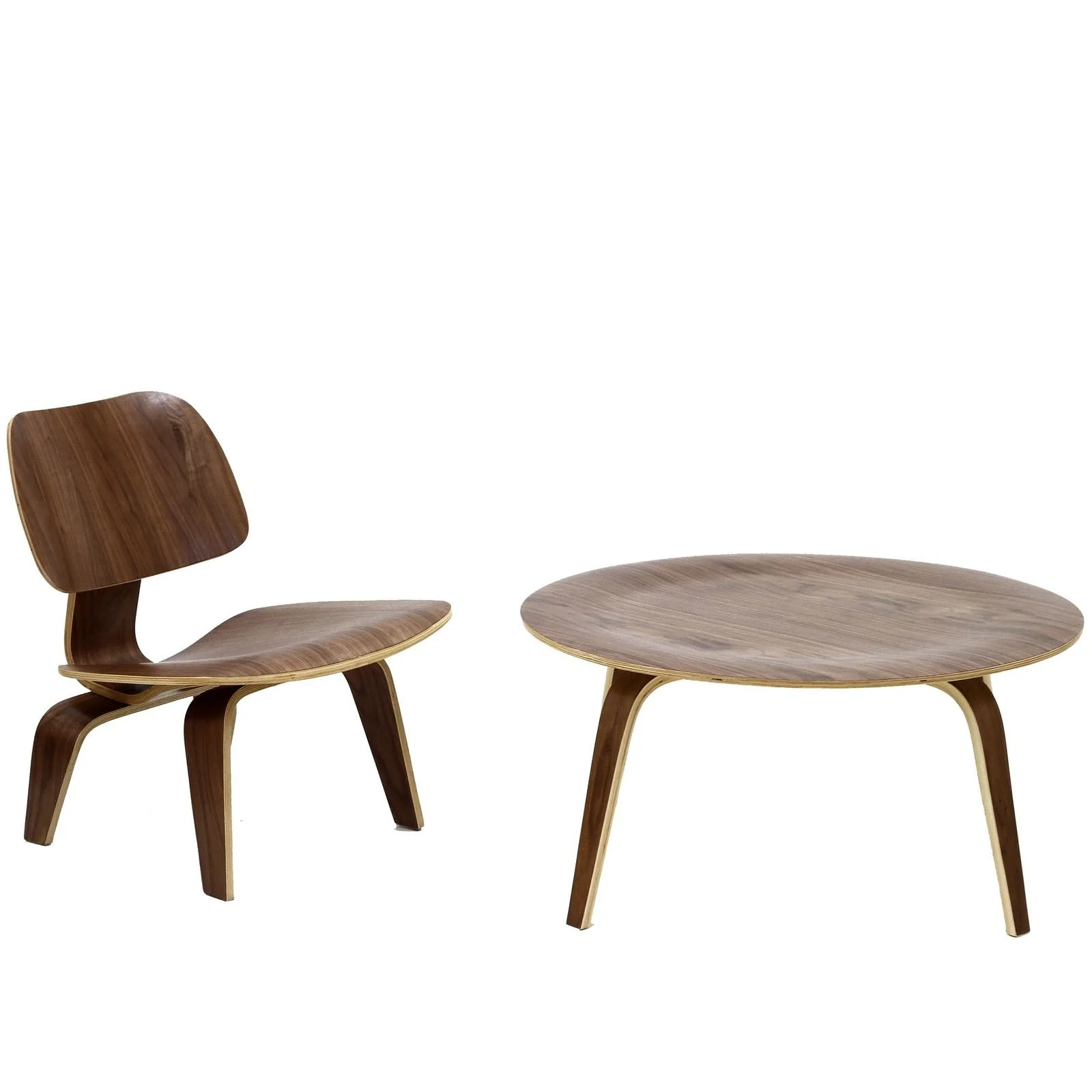 Molded Plywood 2-Piece Living Room Set – Coffee Table and Lounge Chair