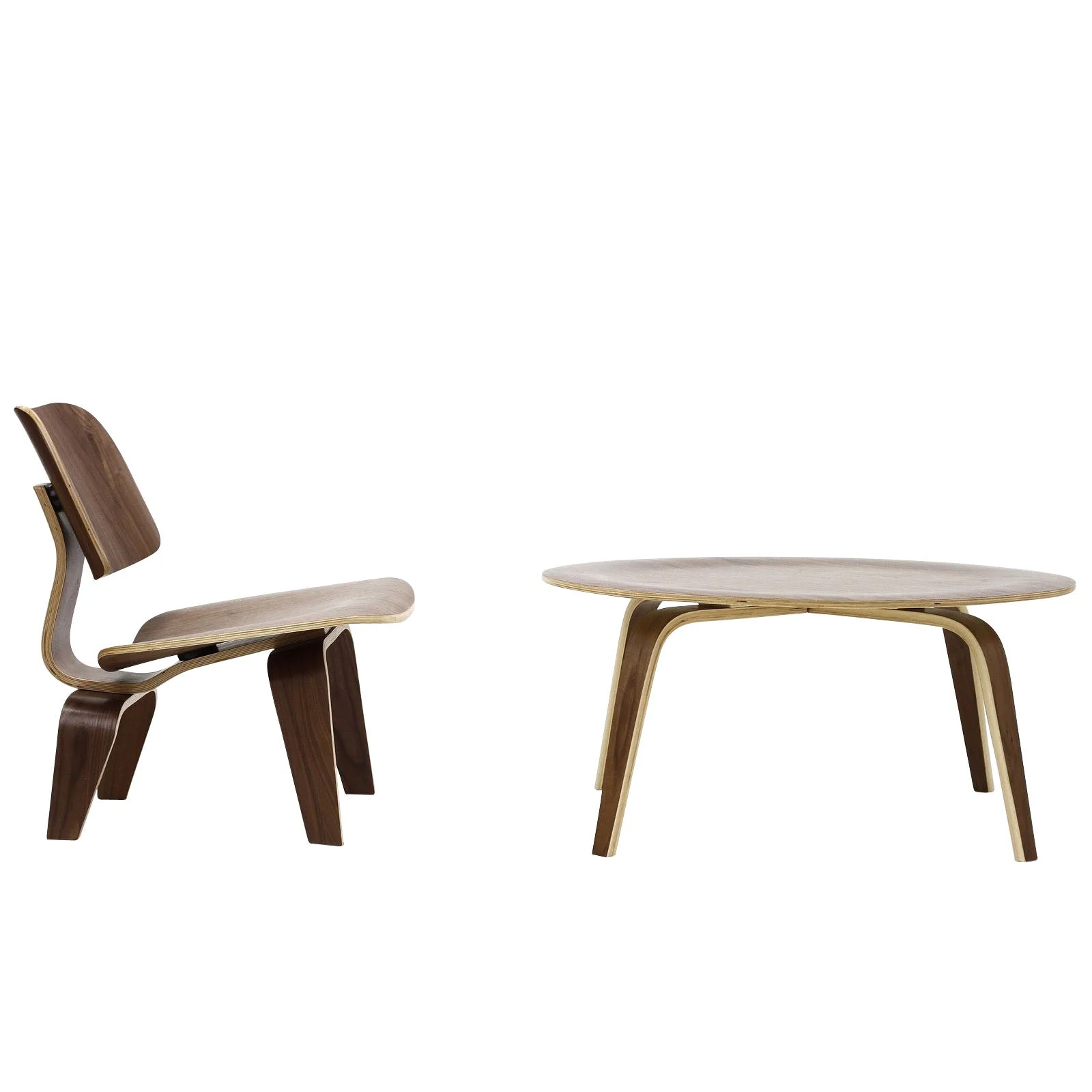 Molded Plywood 2-Piece Living Room Set – Coffee Table and Lounge Chair - Image 2