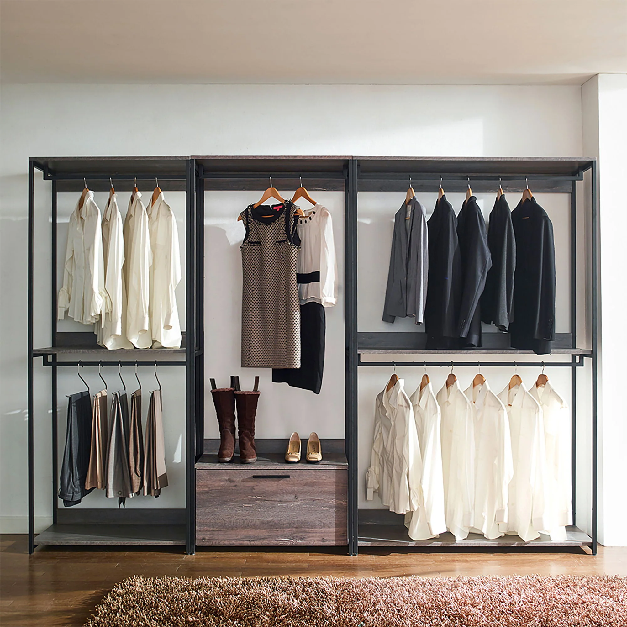 Monica - Farmhouse Industrial Wood Walk In Closet - Image 6