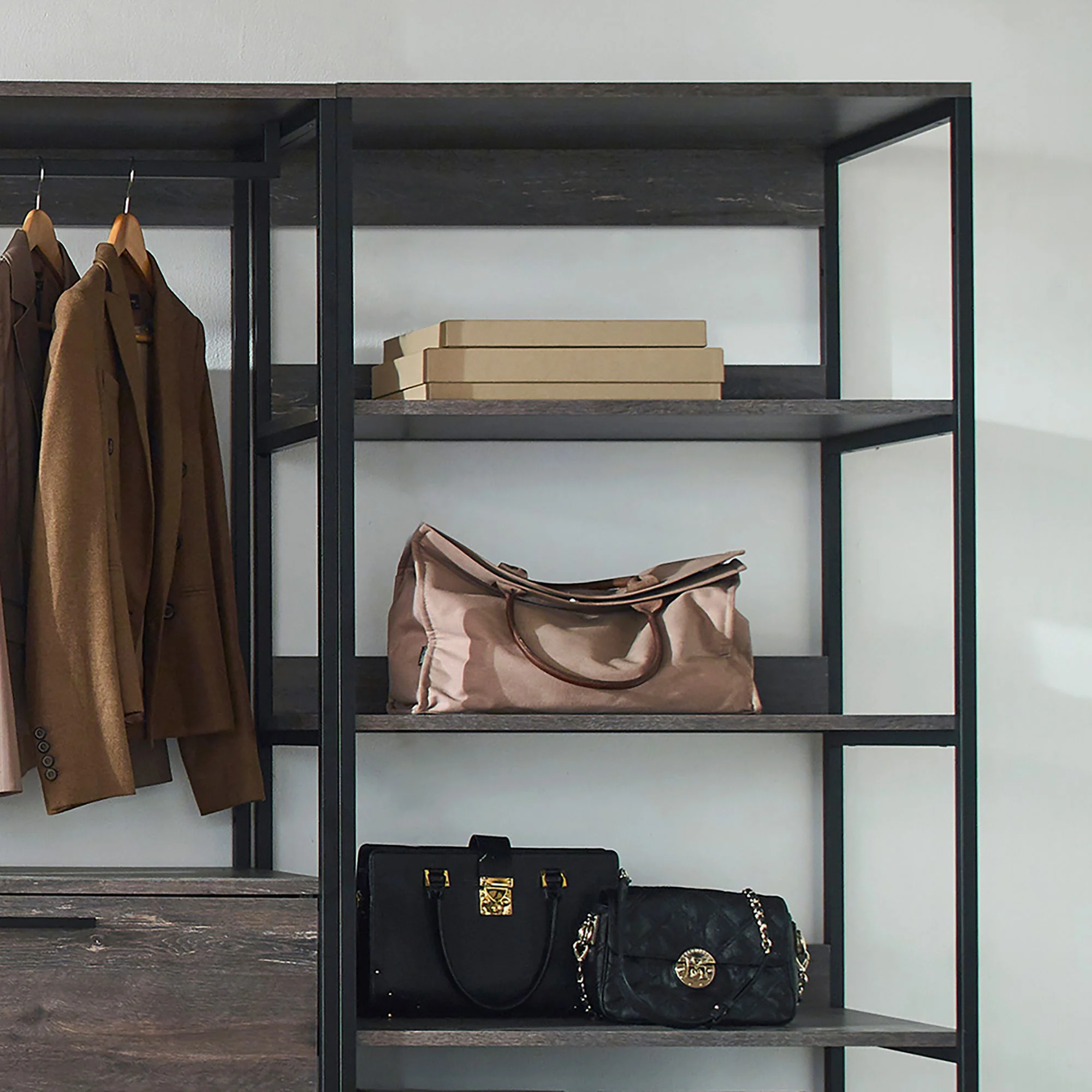 Monica - Walk-In Closet System, Extra Storage Space - Rustic - Image 2