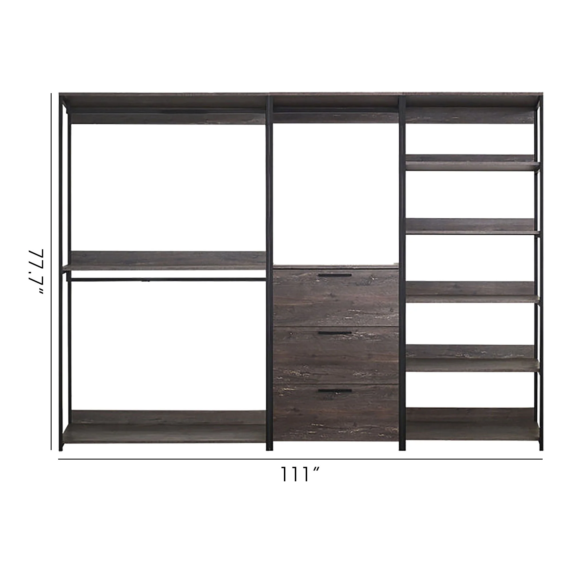 Monica - Walk-In Closet System With Spacious Storage - Gray - Image 6