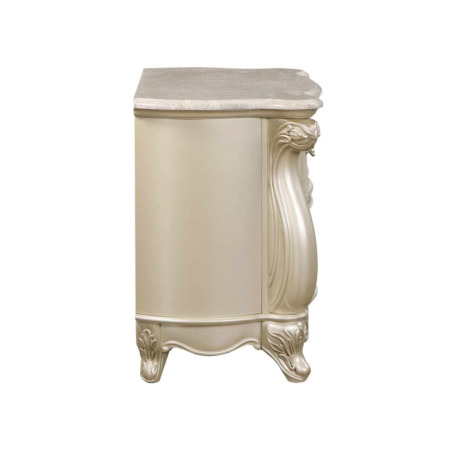 Monique - Nightstand With Marble Top - Champagne - Image 4