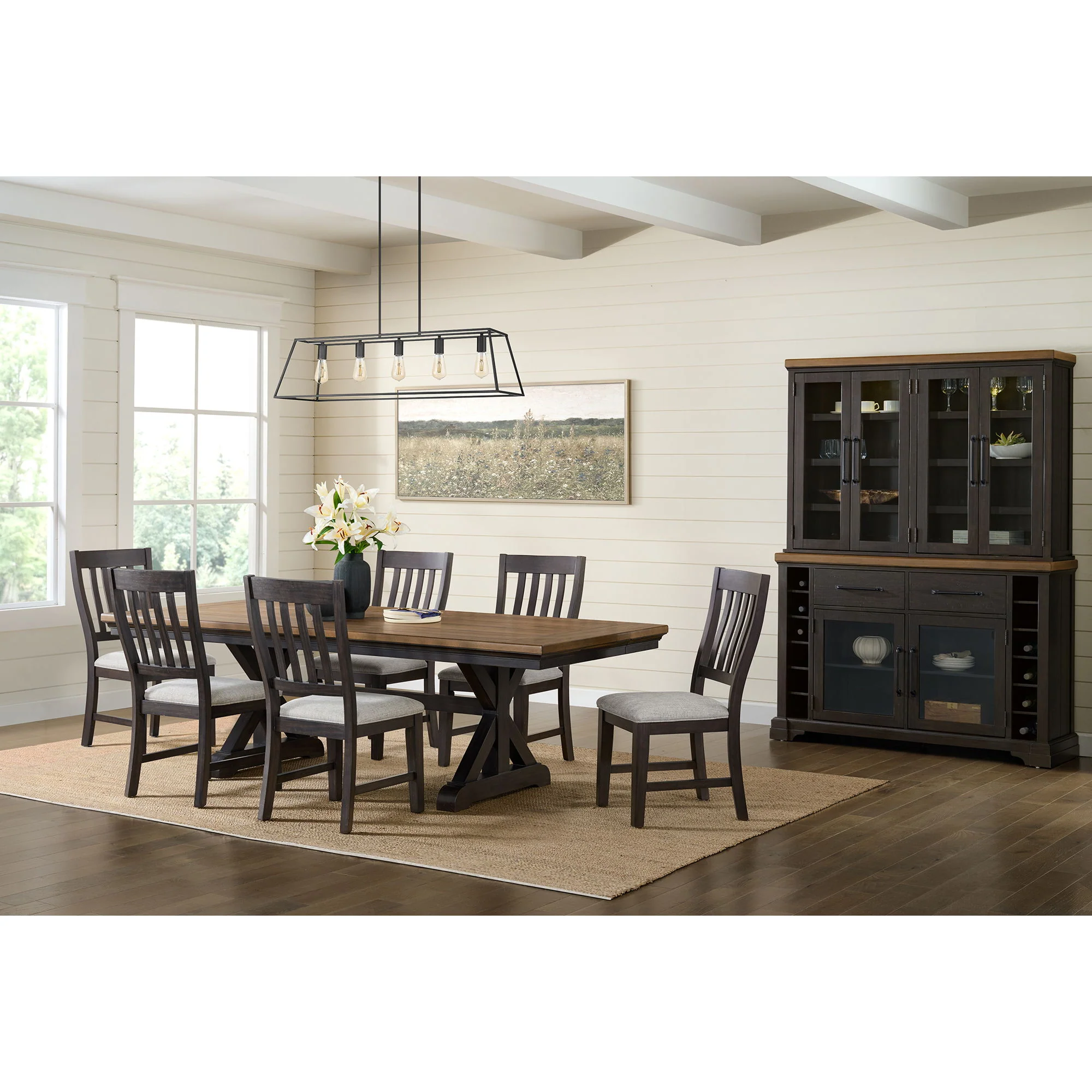 Montrose - Fabric Dining Side Chair (Set of 2) - Espresso / Light Gray - Image 4