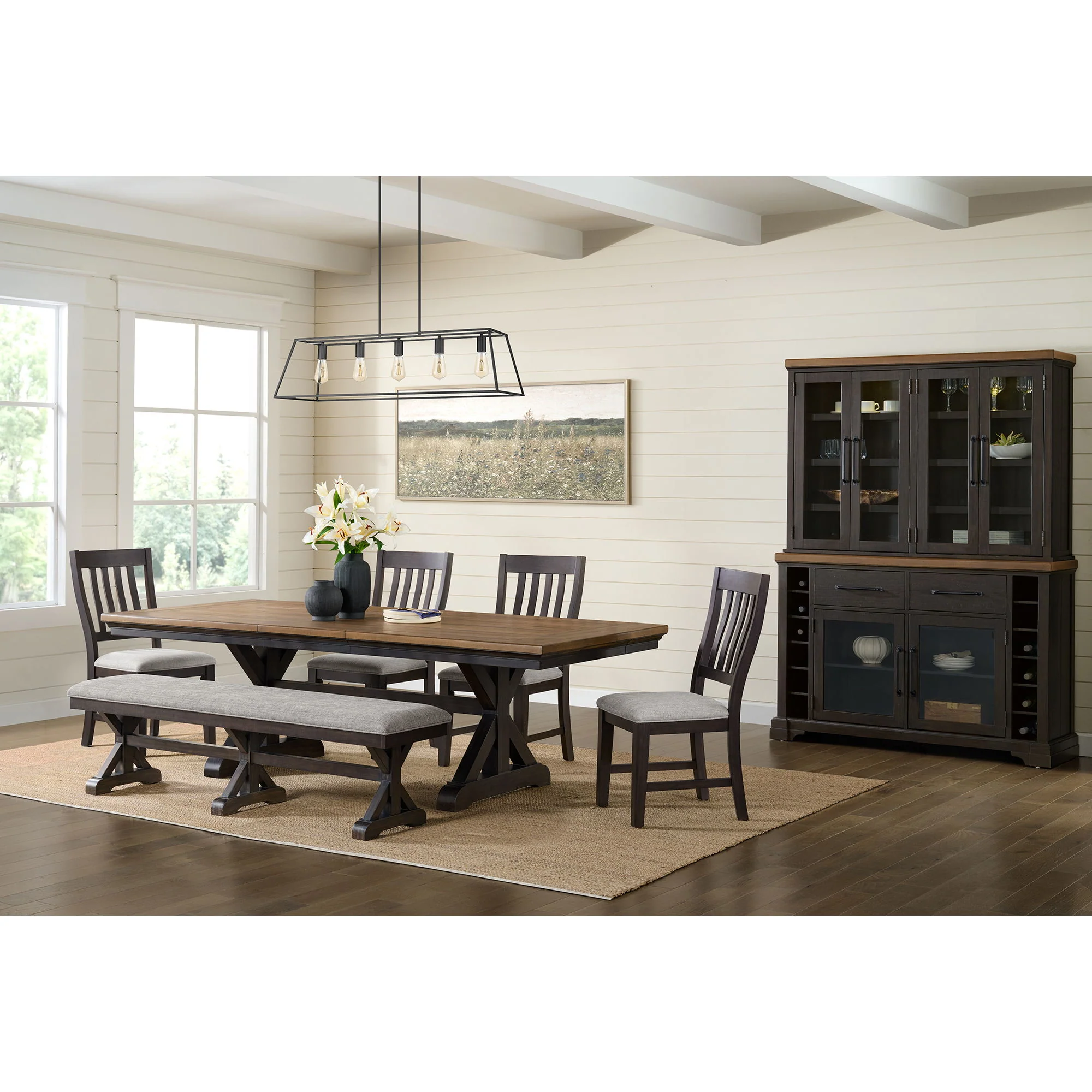 Montrose - Fabric Dining Side Chair (Set of 2) - Espresso / Light Gray - Image 6