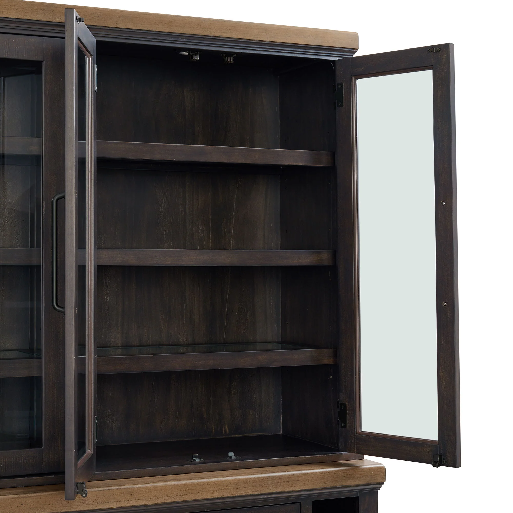 Montrose - Server And Hutch With LED Light - Espresso And Brown - Image 2
