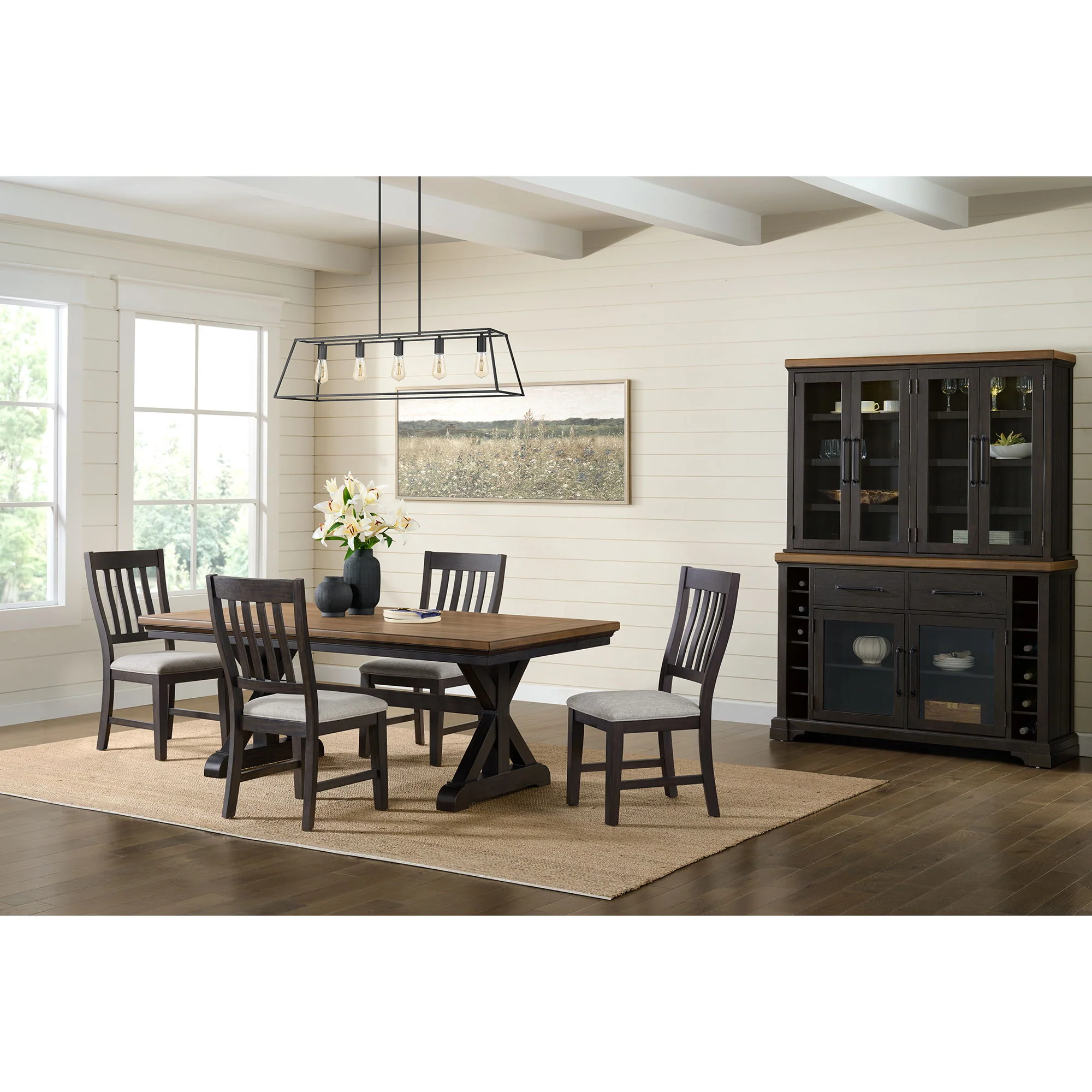 Montrose - Server And Hutch With LED Light - Espresso And Brown - Image 8