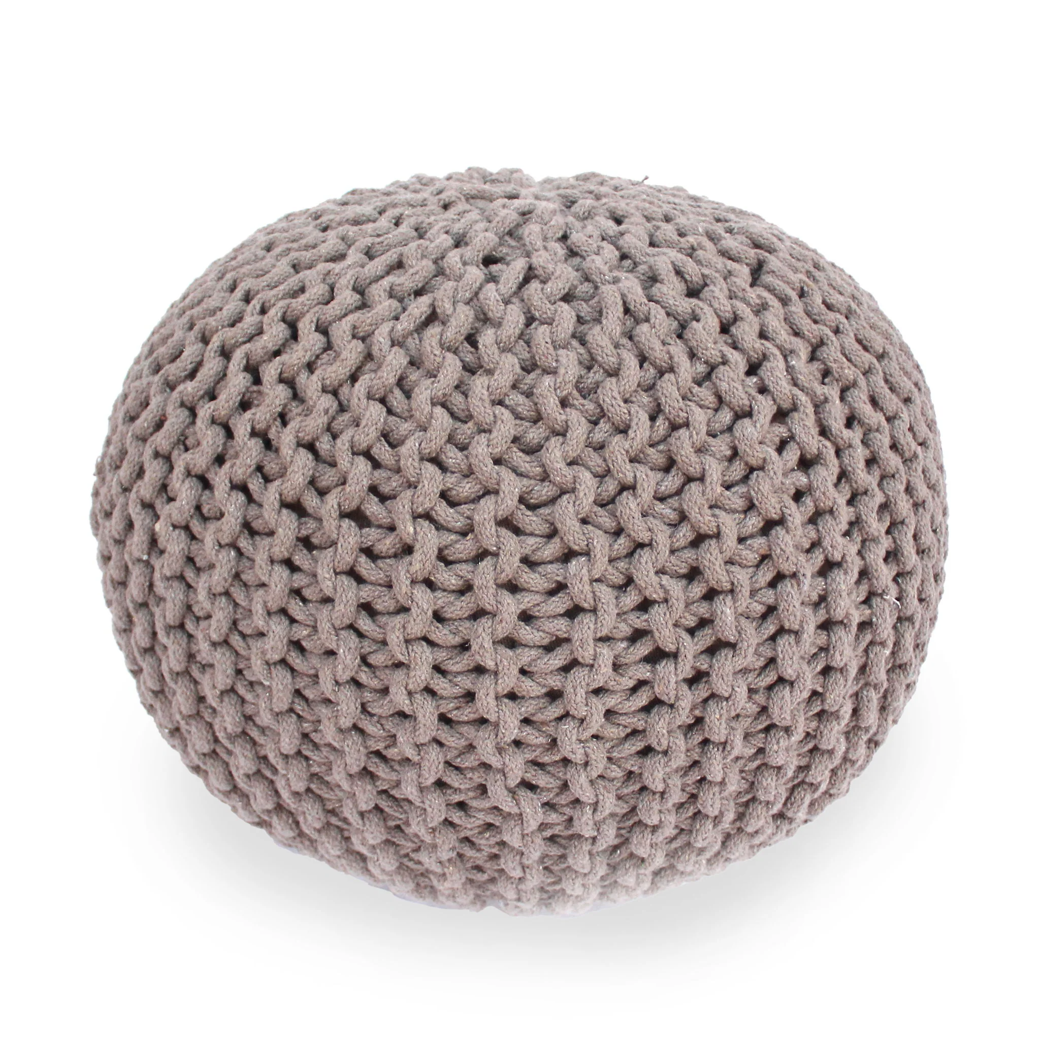 Moro - Knitted Round Pouf With Pumpkin Shape - Image 2