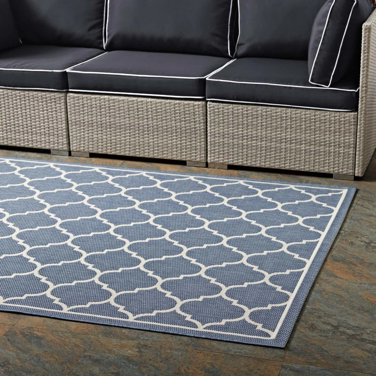 Moroccan Trellis Indoor Outdoor Area Rug - Classic Pattern for Living Room & Patio - Image 27