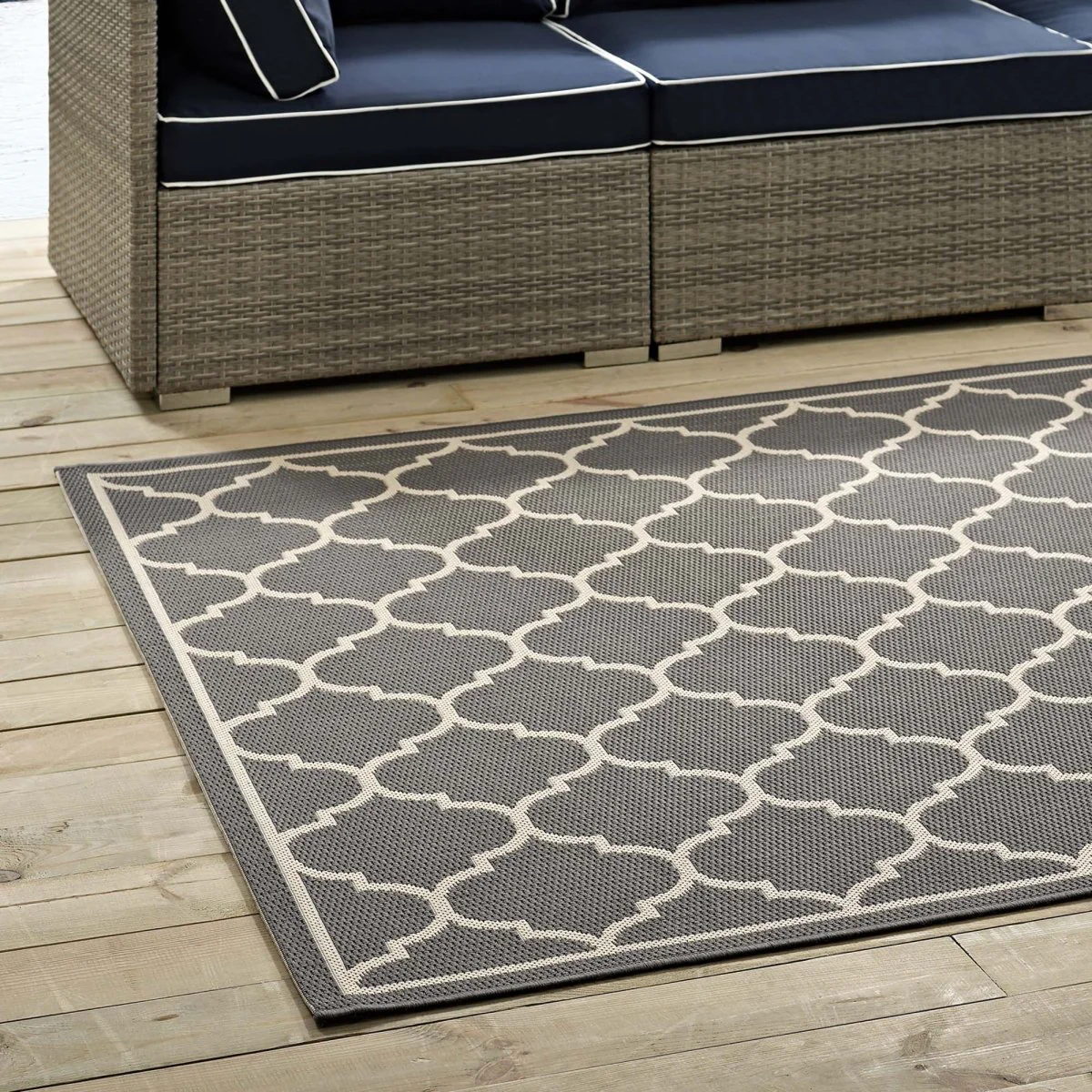 Moroccan Trellis Indoor Outdoor Area Rug - Classic Pattern for Living Room & Patio - Image 6