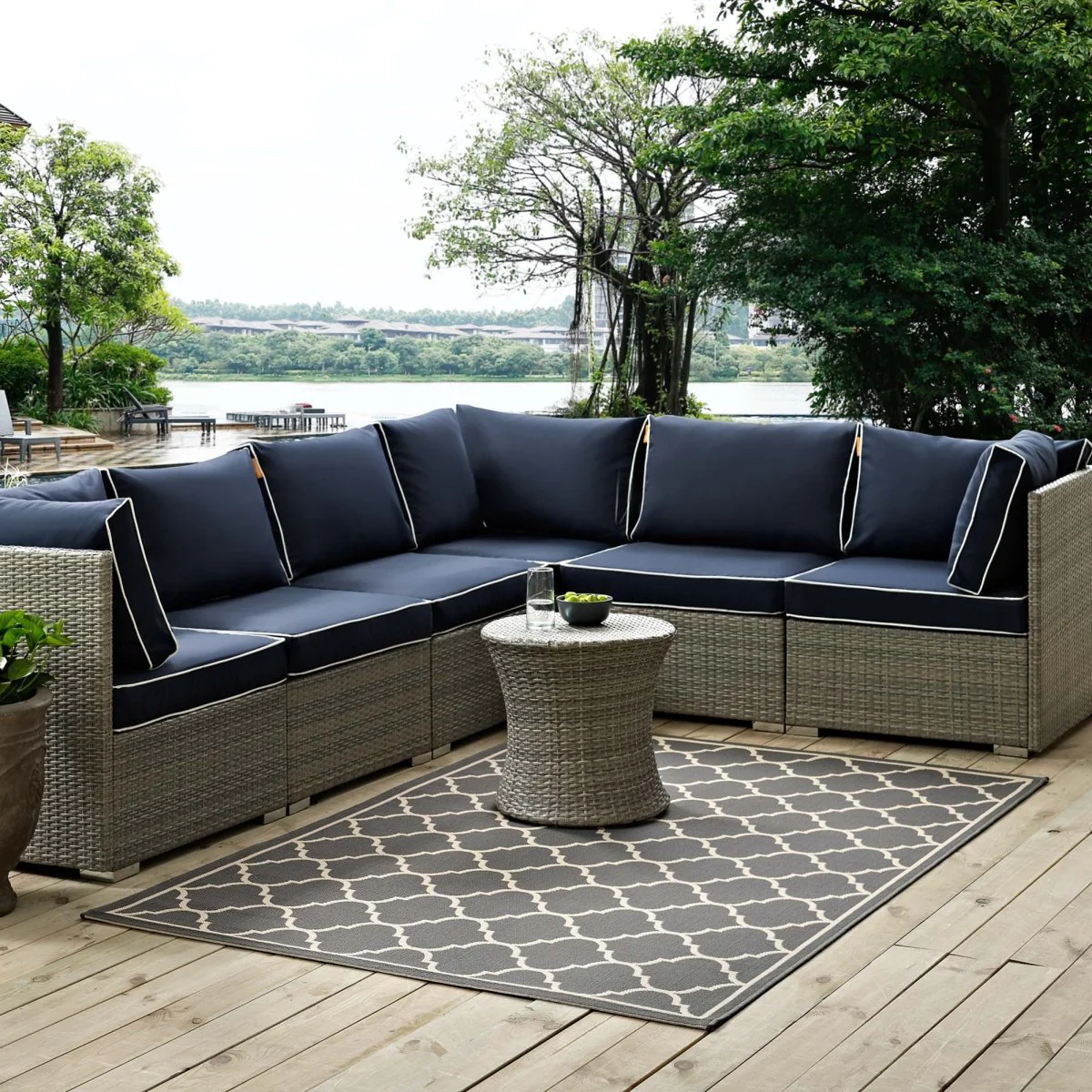Moroccan Trellis Indoor Outdoor Area Rug - Classic Pattern for Living Room & Patio - Image 8