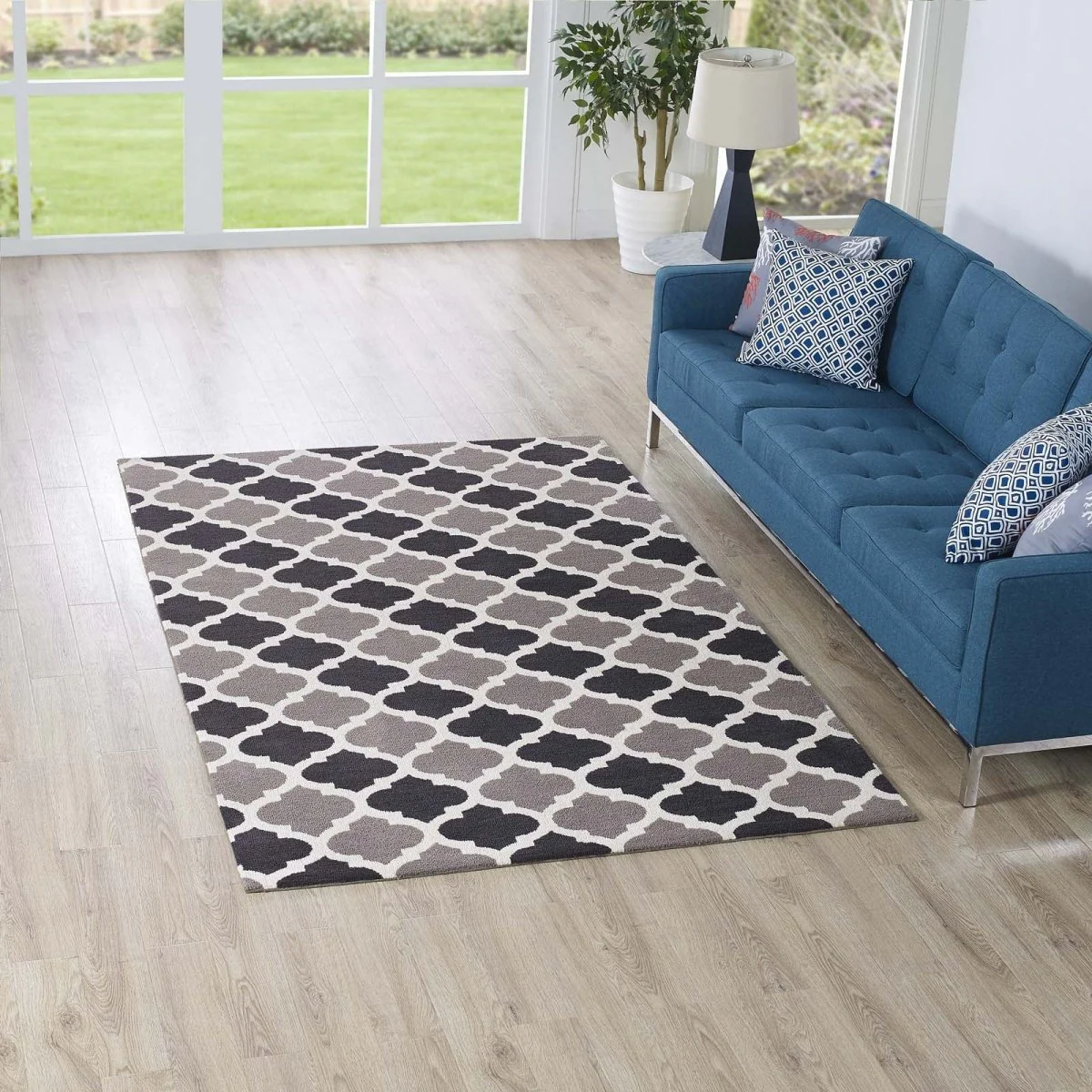 Moroccan Trellis Polyester Area Rug, Classic Geometric Pattern for Home Decor - Image 12