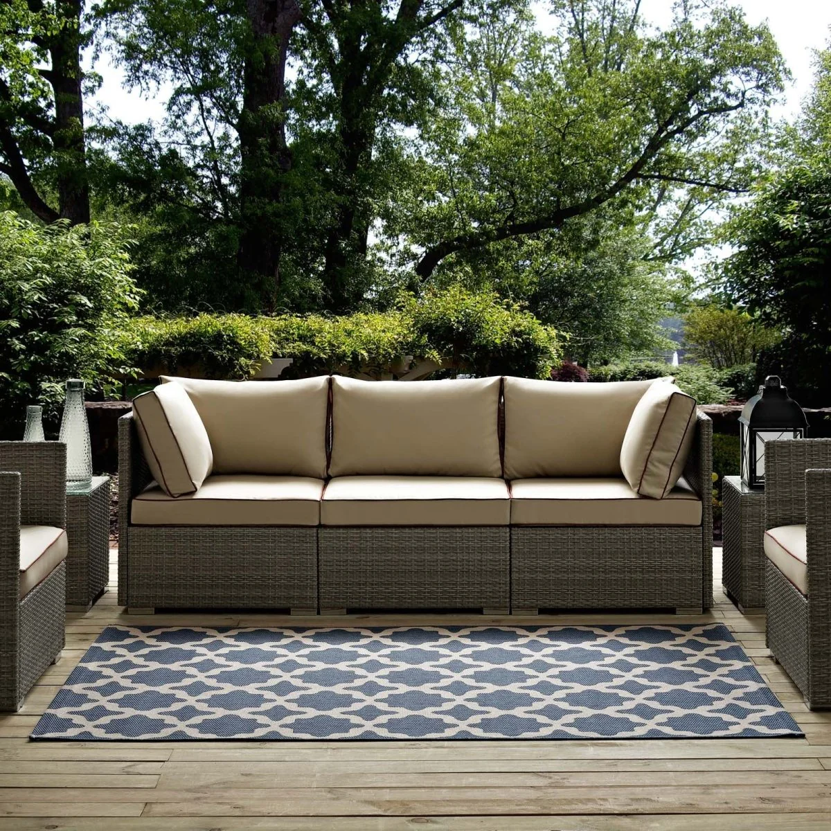 Moroccan Trellis Polypropylene Indoor Outdoor Area Rug - Versatile All-Weather - Image 104