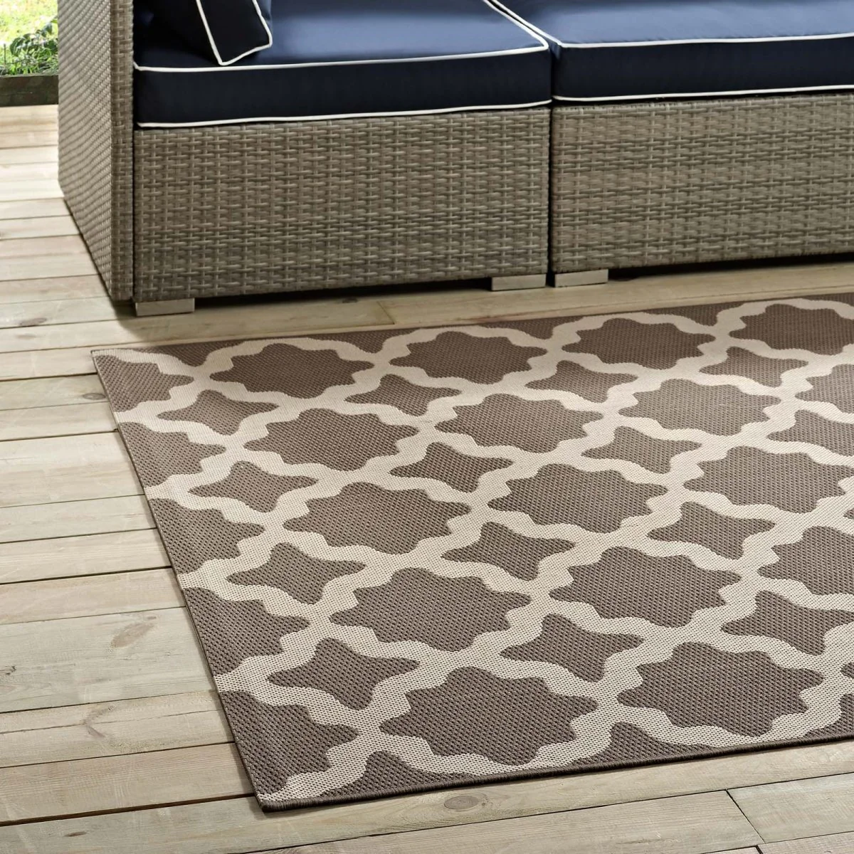 Moroccan Trellis Polypropylene Indoor Outdoor Area Rug - Versatile All-Weather - Image 109