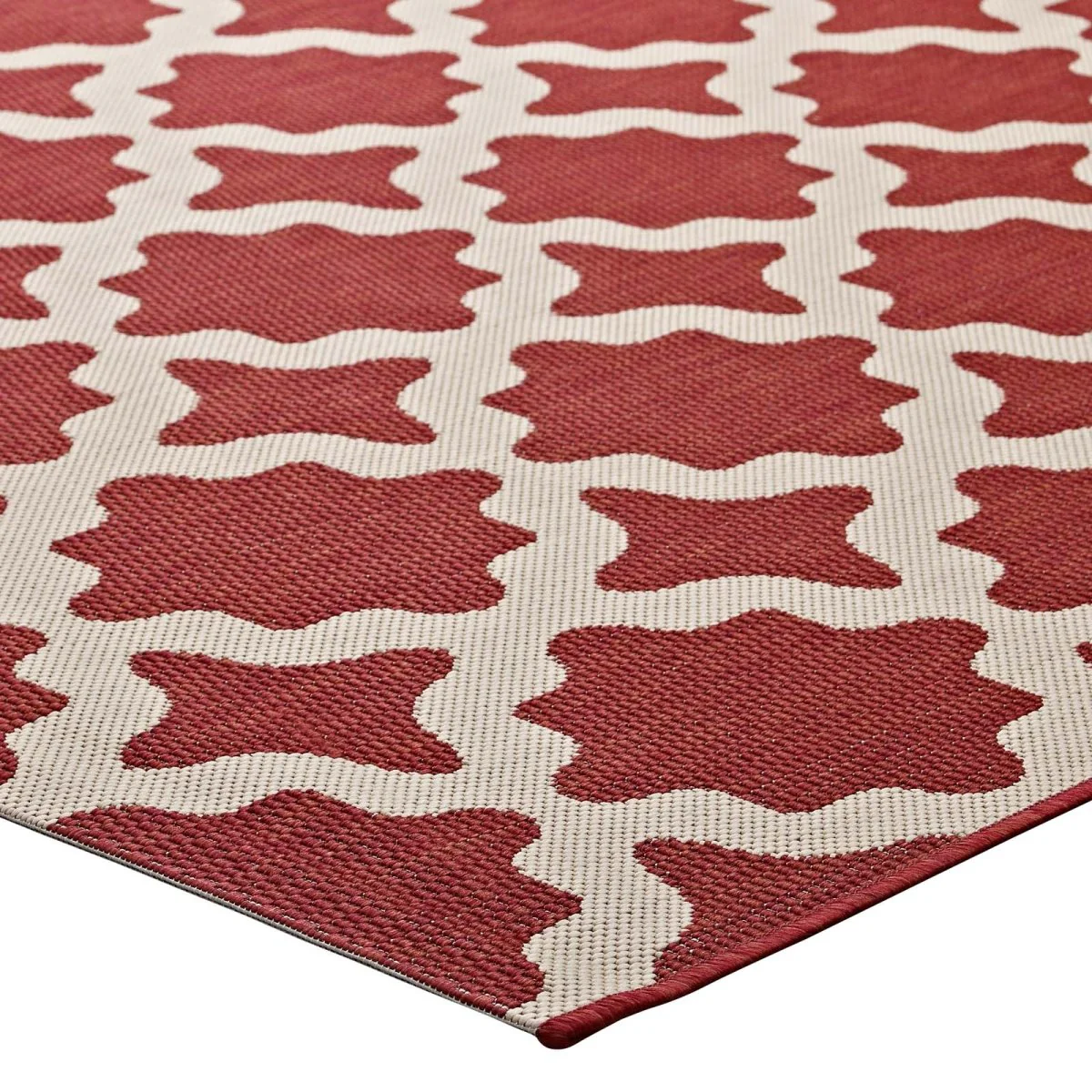 Moroccan Trellis Polypropylene Indoor Outdoor Area Rug - Versatile All-Weather - Image 114