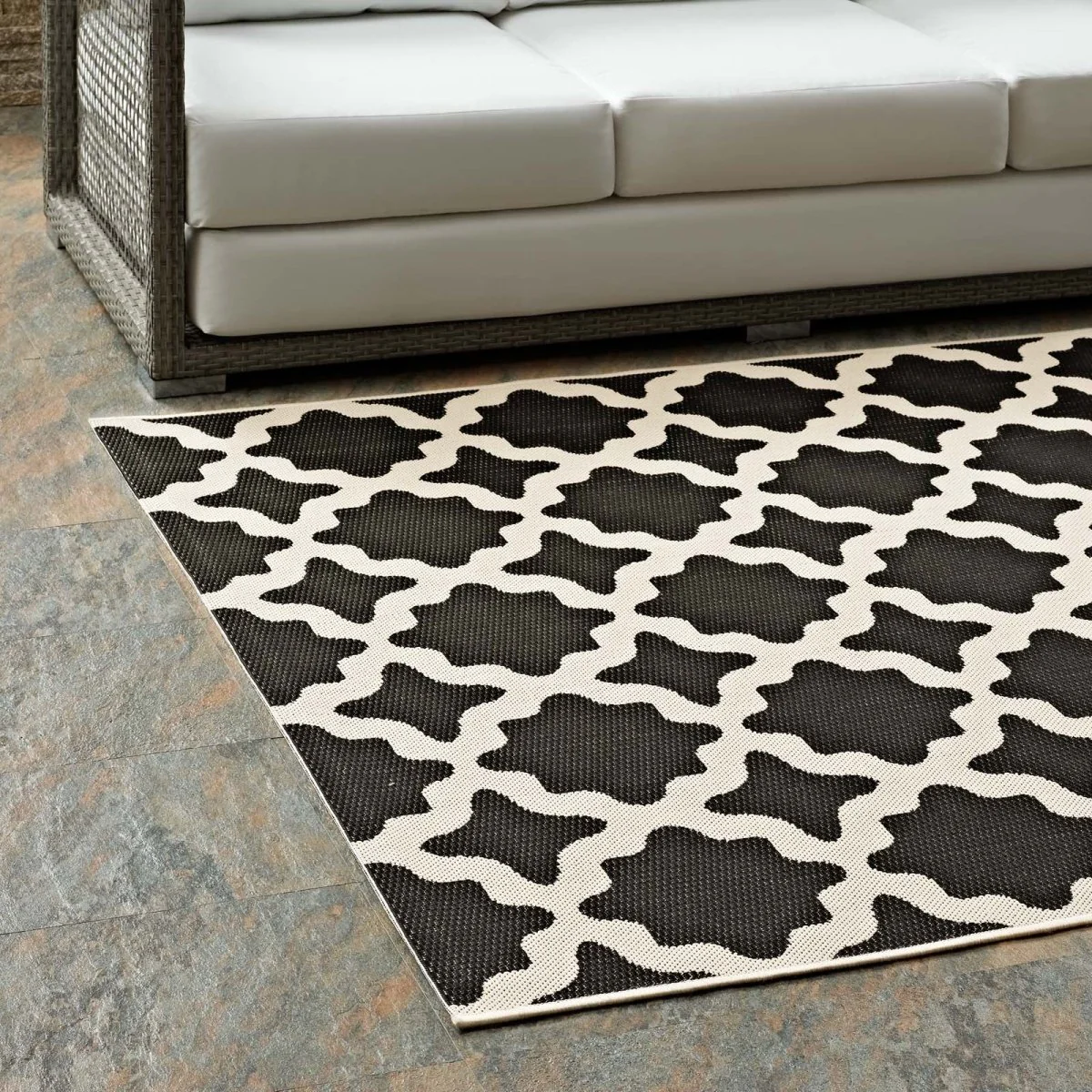 Moroccan Trellis Polypropylene Indoor Outdoor Area Rug - Versatile All-Weather - Image 123