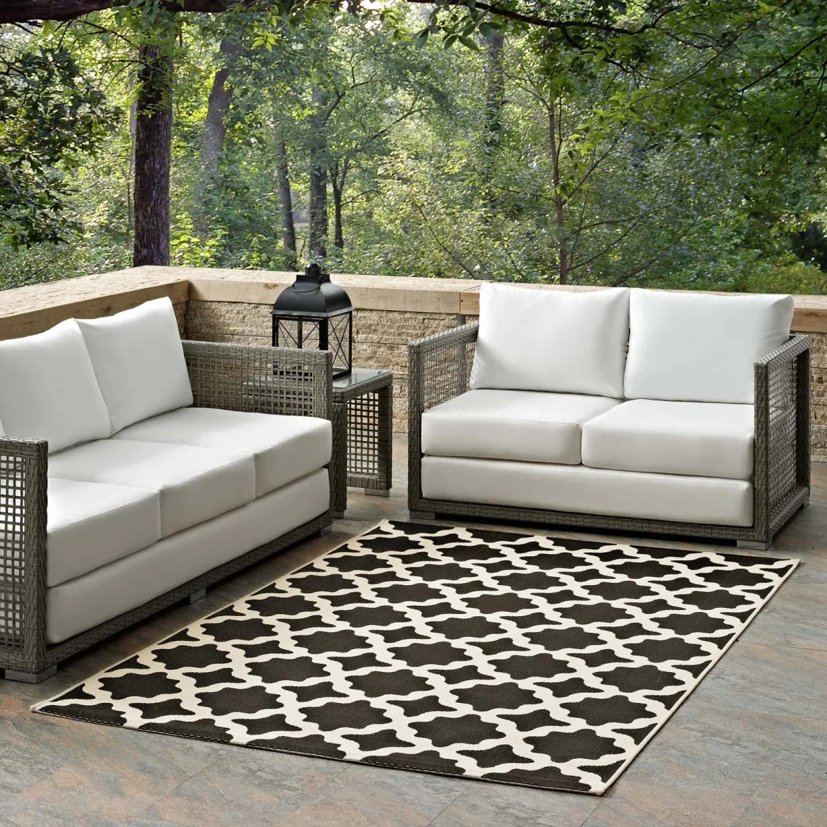Moroccan Trellis Polypropylene Indoor Outdoor Area Rug - Versatile All-Weather - Image 124