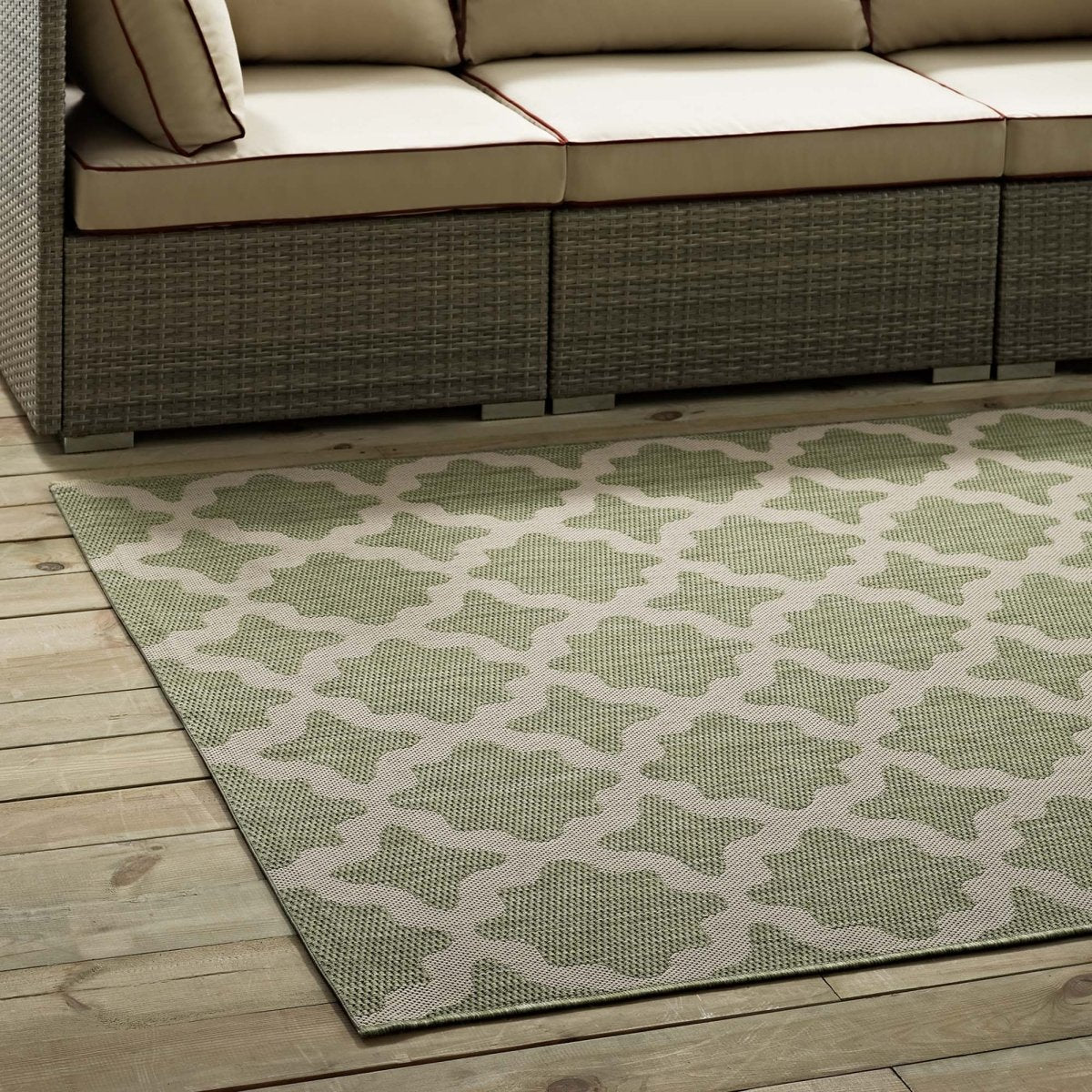 Moroccan Trellis Polypropylene Indoor Outdoor Area Rug - Versatile All-Weather - Image 165