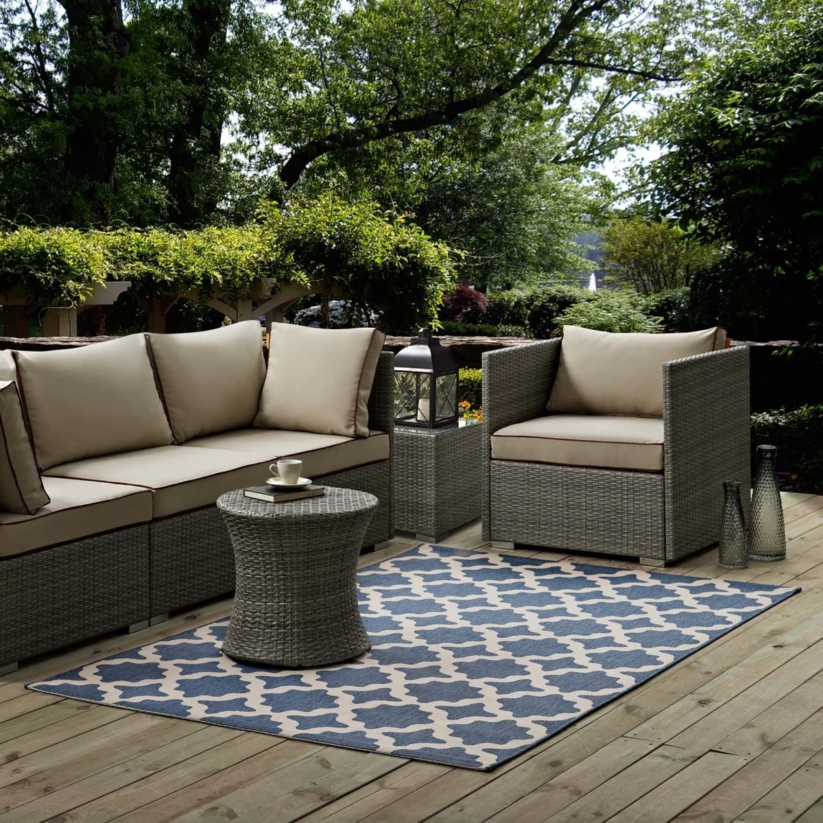 Moroccan Trellis Polypropylene Indoor Outdoor Area Rug - Versatile All-Weather - Image 51