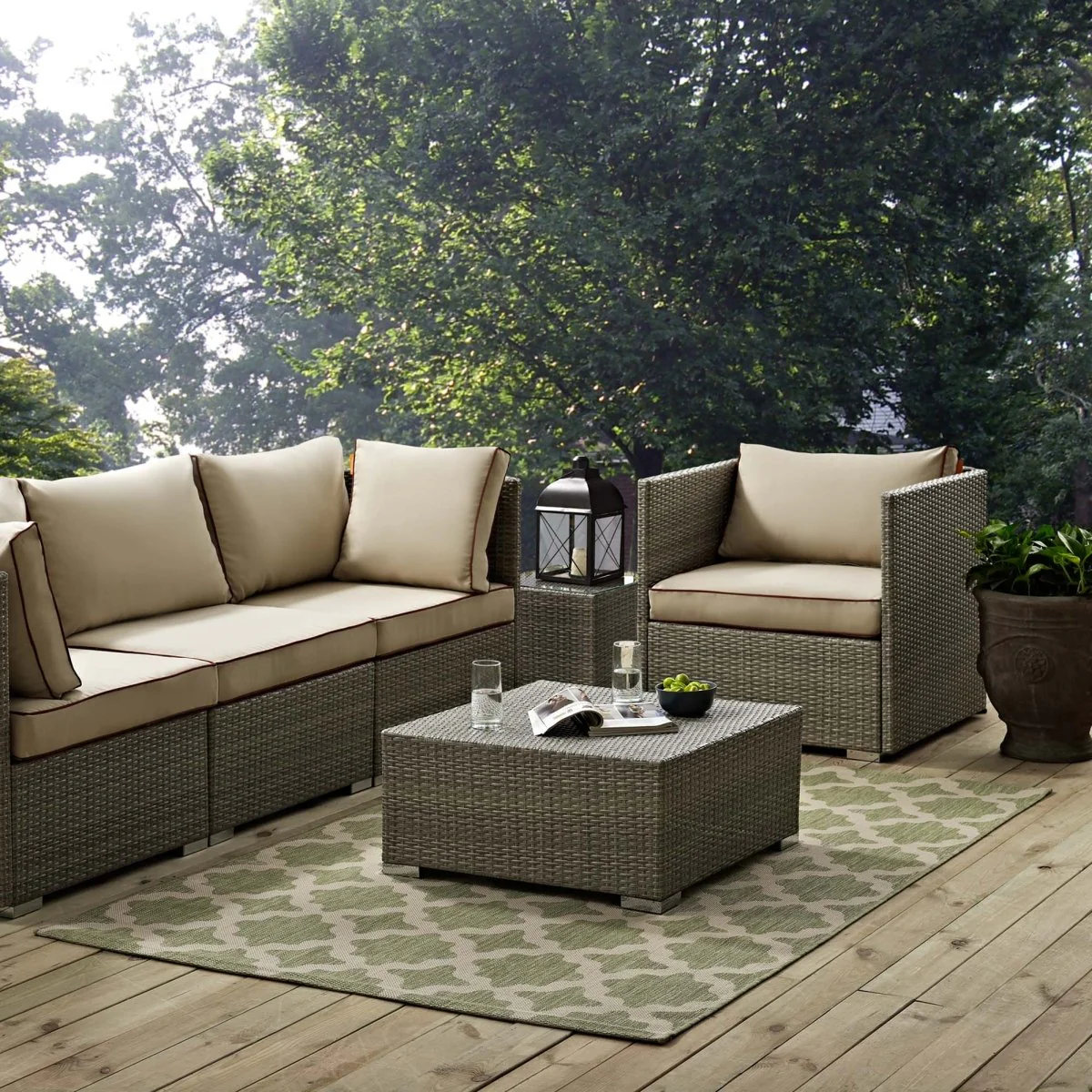 Moroccan Trellis Polypropylene Indoor Outdoor Area Rug - Versatile All-Weather - Image 96