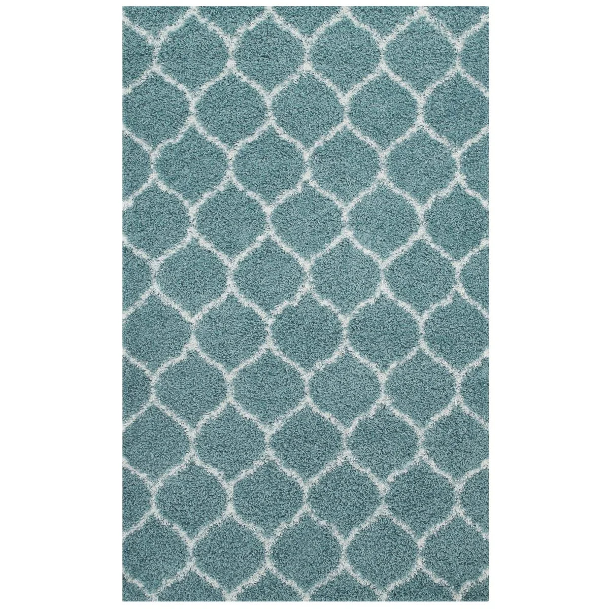 Moroccan Trellis Shag Area Rug - Plush High-Pile Accent Rug for Living Room - Image 14