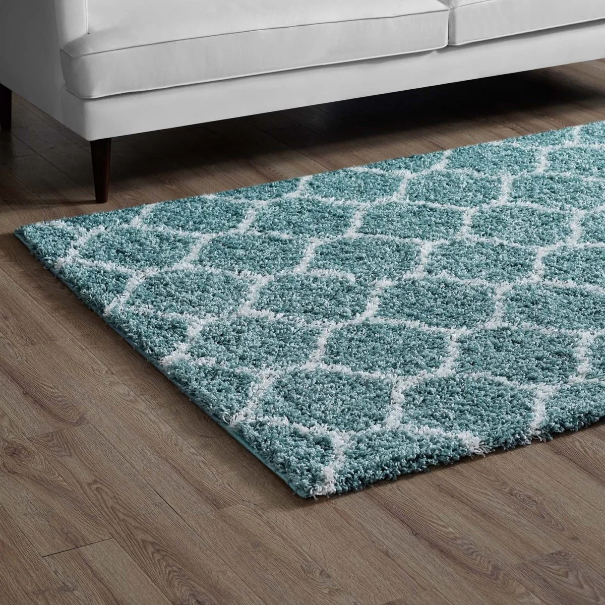 Moroccan Trellis Shag Area Rug - Plush High-Pile Accent Rug for Living Room - Image 18