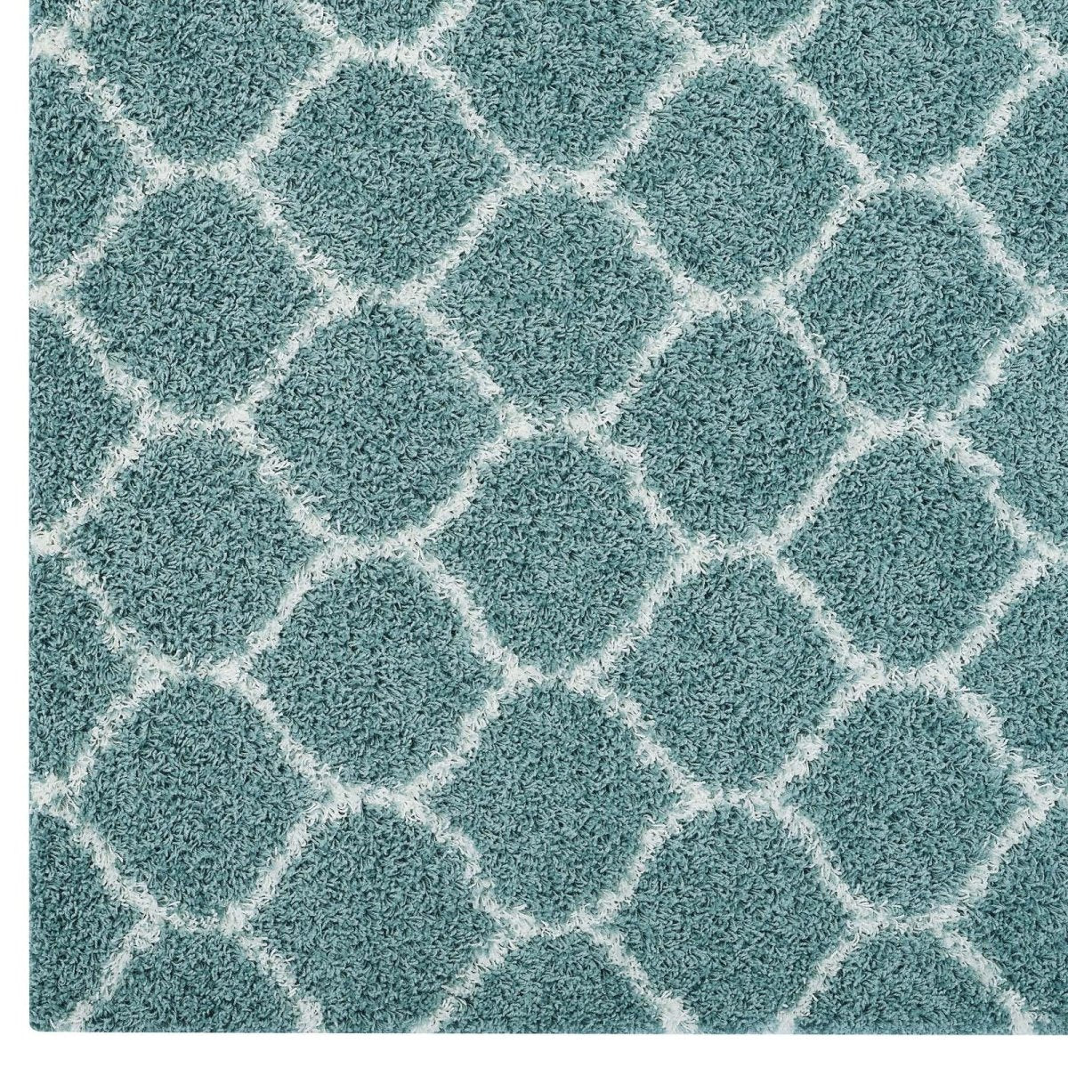 Moroccan Trellis Shag Area Rug - Plush High-Pile Accent Rug for Living Room - Image 21