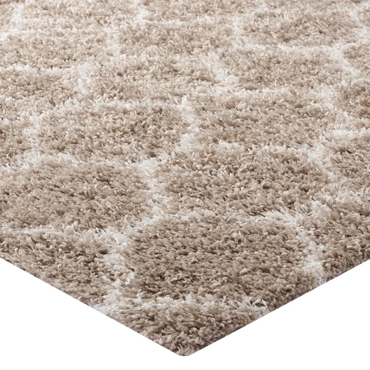 Moroccan Trellis Shag Area Rug - Plush High-Pile Accent Rug for Living Room - Image 29