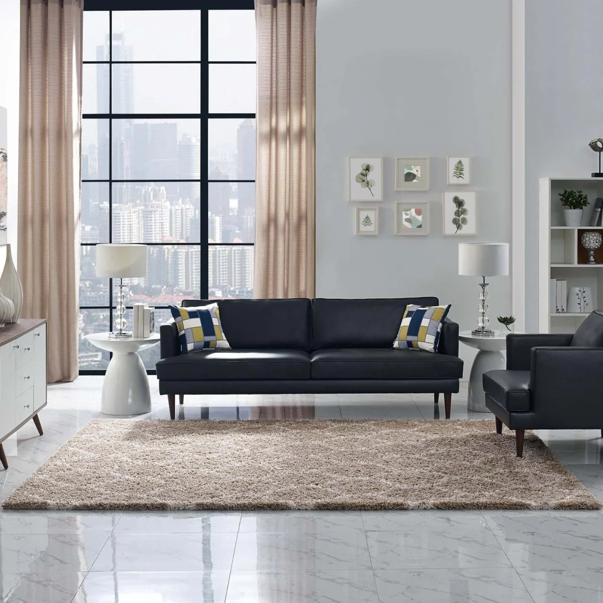 Moroccan Trellis Shag Area Rug - Plush High-Pile Accent Rug for Living Room - Image 32