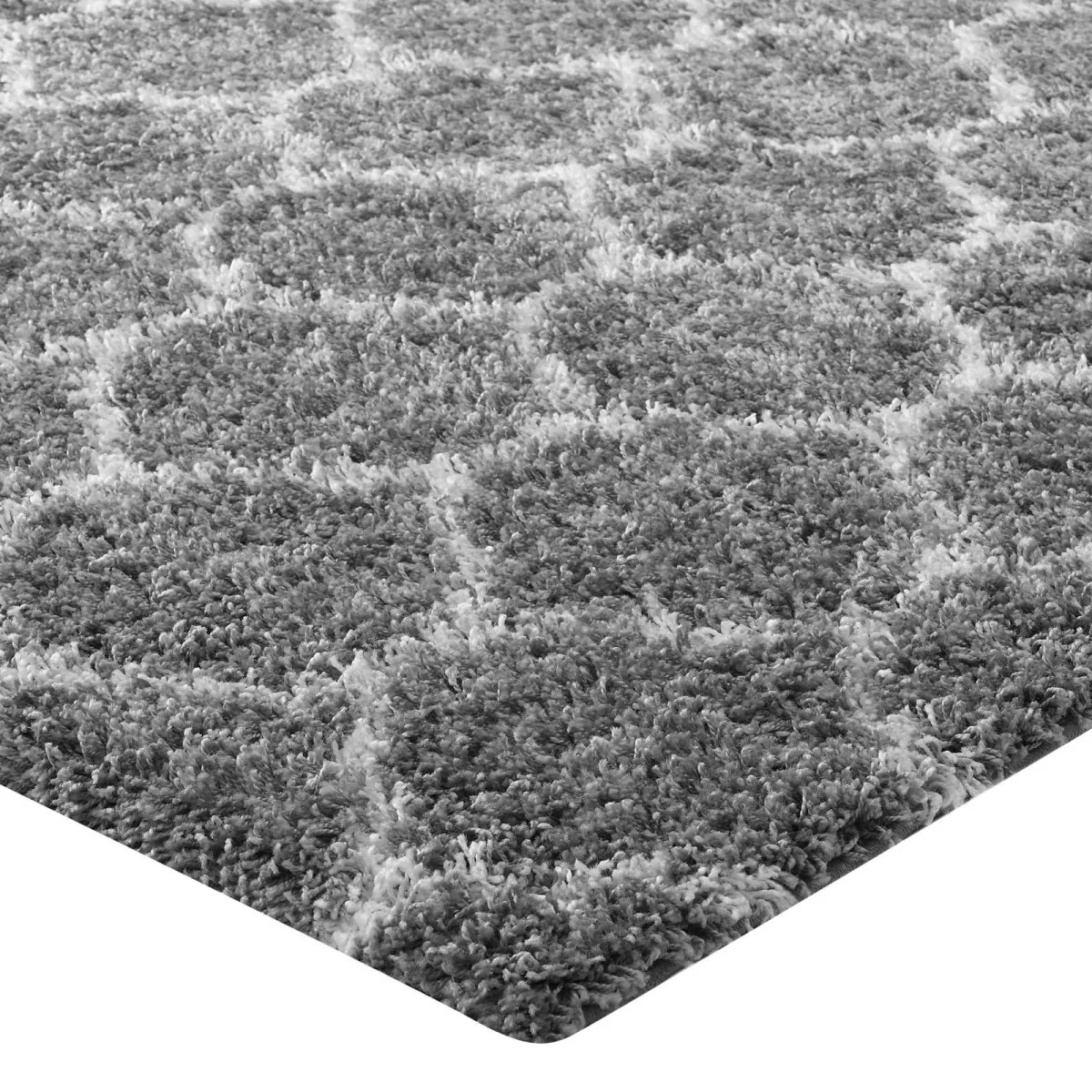 Moroccan Trellis Shag Area Rug - Plush High-Pile Accent Rug for Living Room - Image 49