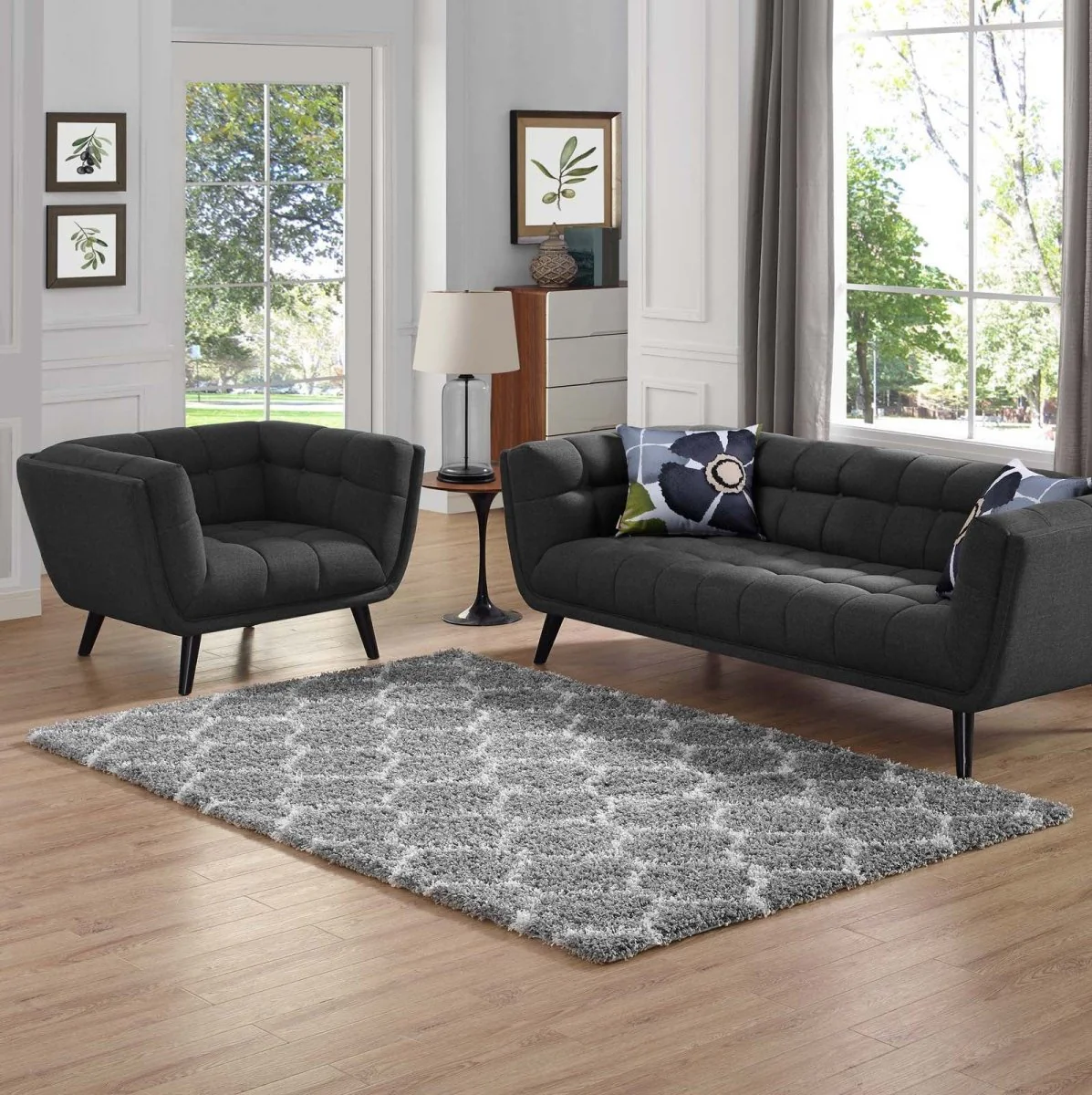 Moroccan Trellis Shag Area Rug - Plush High-Pile Accent Rug for Living Room - Image 52