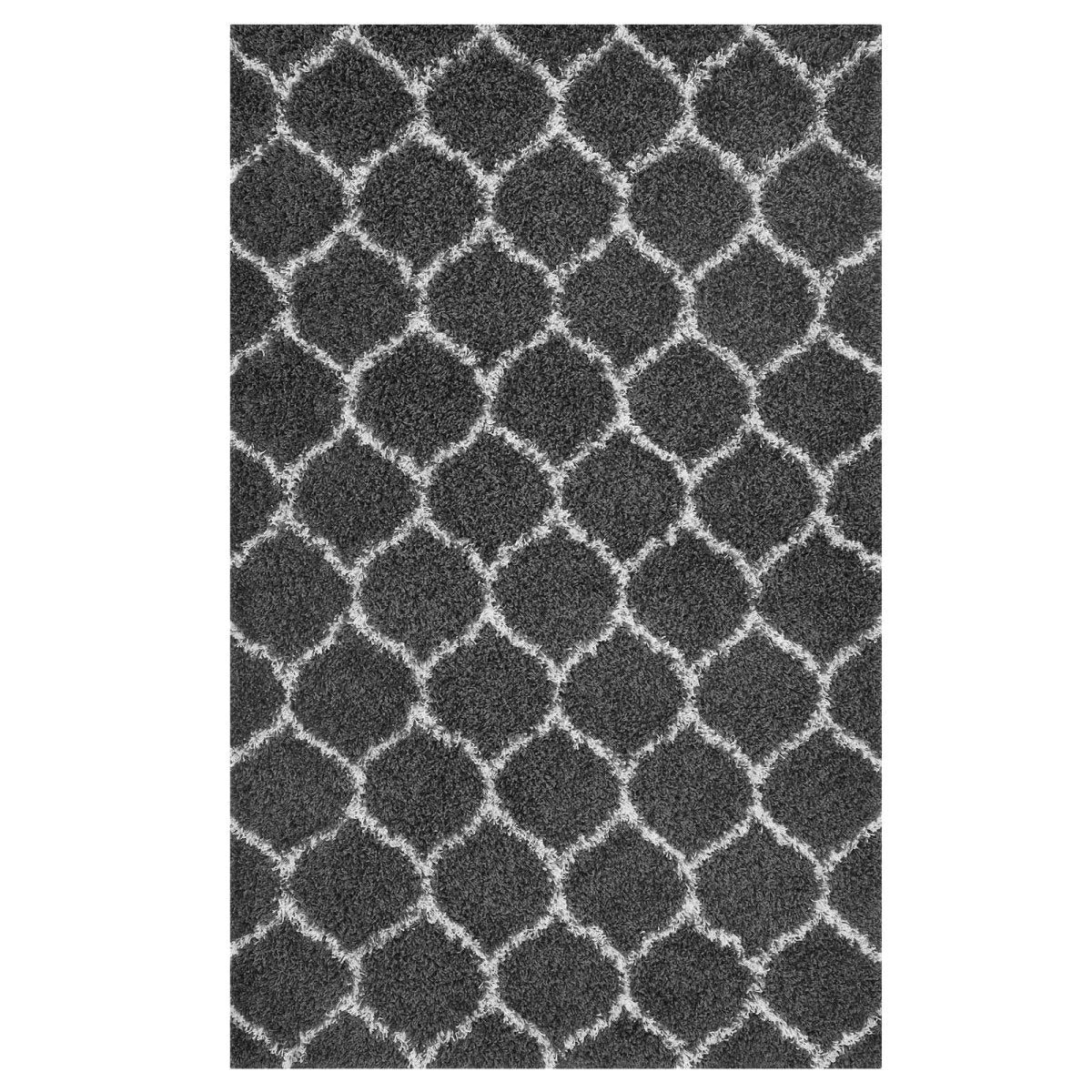 Moroccan Trellis Shag Area Rug - Plush High-Pile Accent Rug for Living Room - Image 54