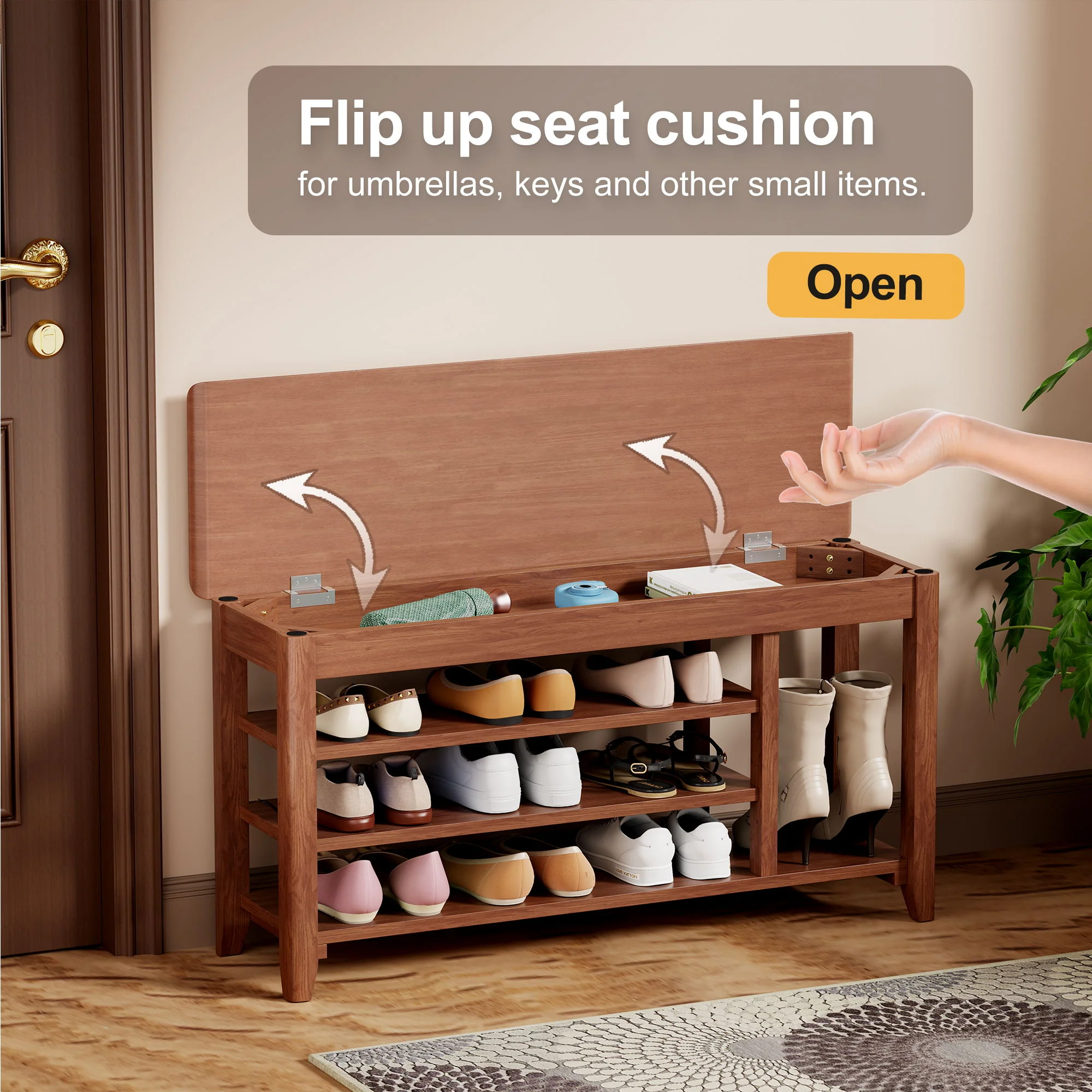 Multi Functional Double Layer Shoe Stool - Image 5