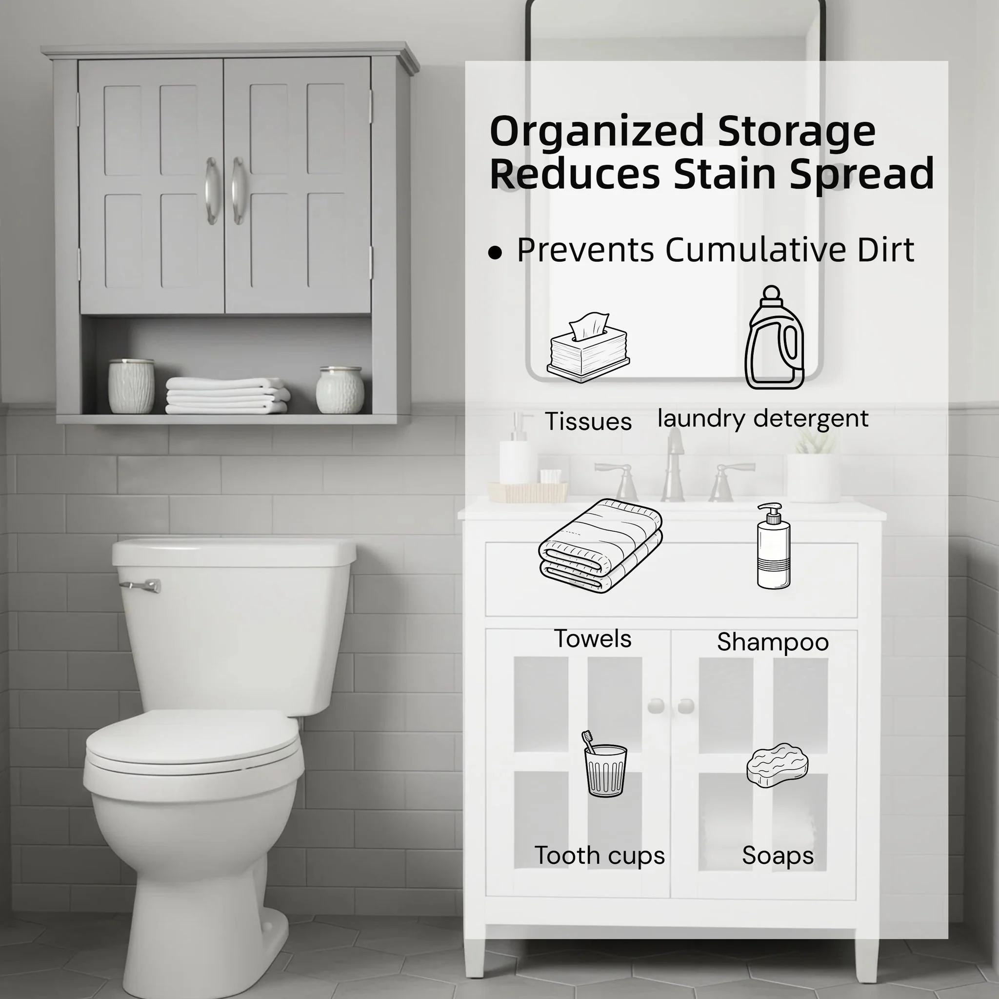 Multi Functional Wall Mounted Cabinet With Adjustable Shelves For Bathroom - Image 18