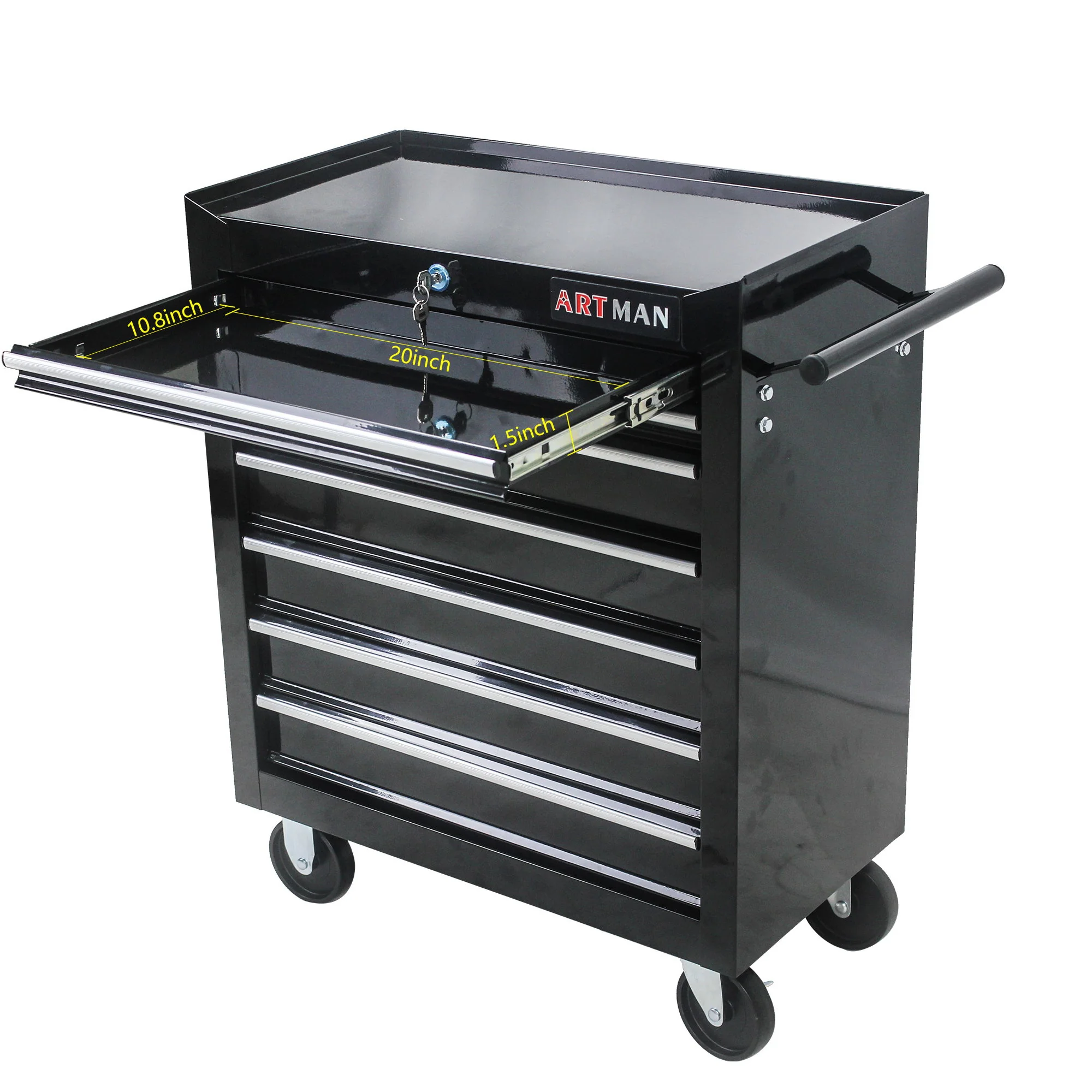 Multifunctional Tool Cart With Wheels And Drawers - Image 67