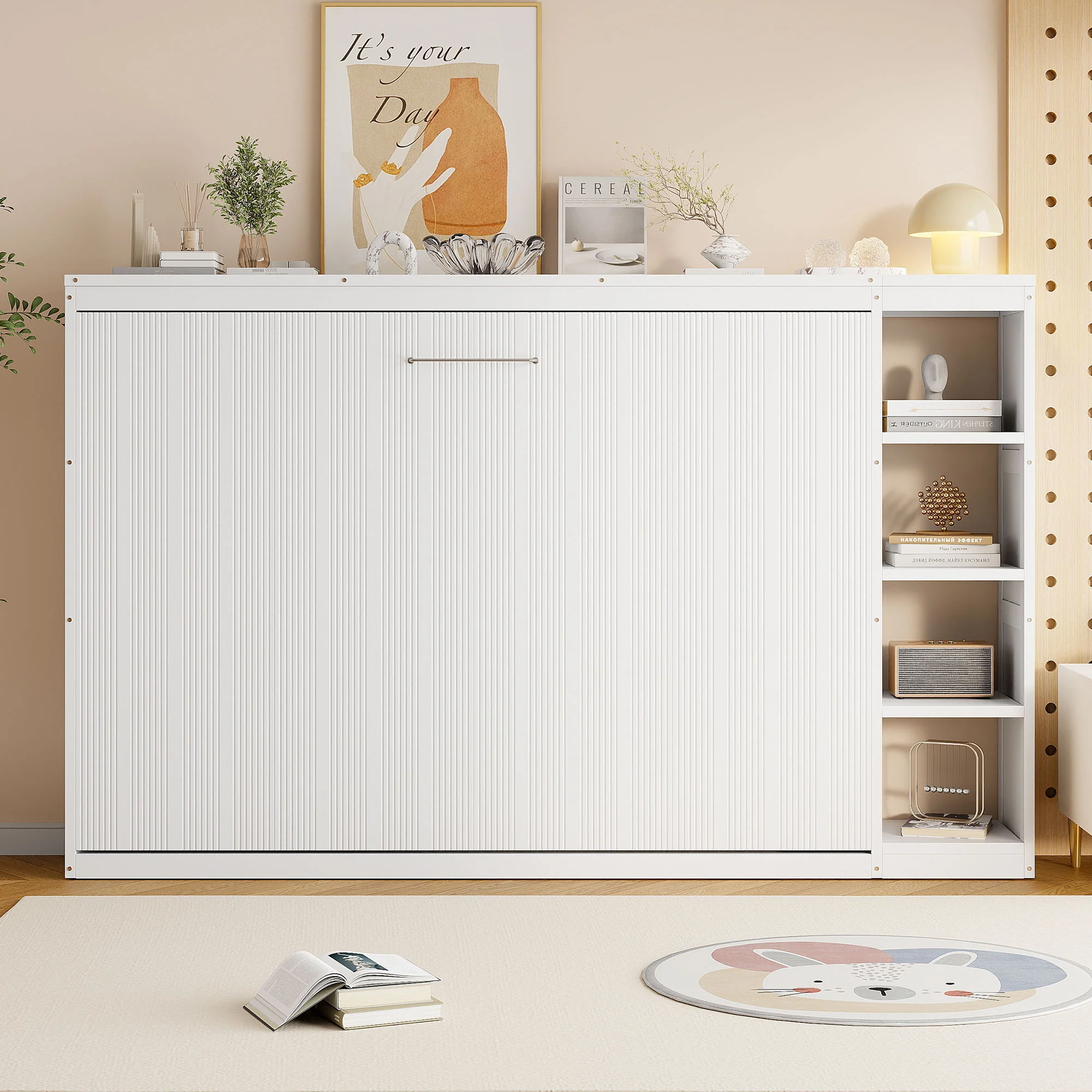 Murphy Bed With Bookshelf And Storage - Image 17