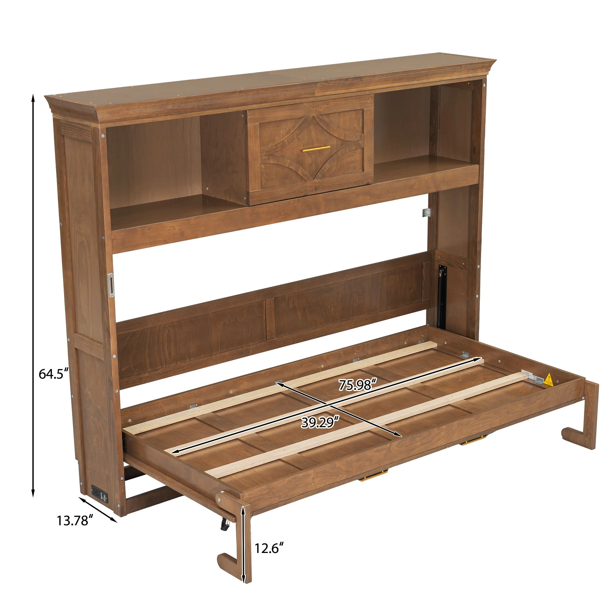 Murphy Bed With Charging Station And Drawer - Image 11