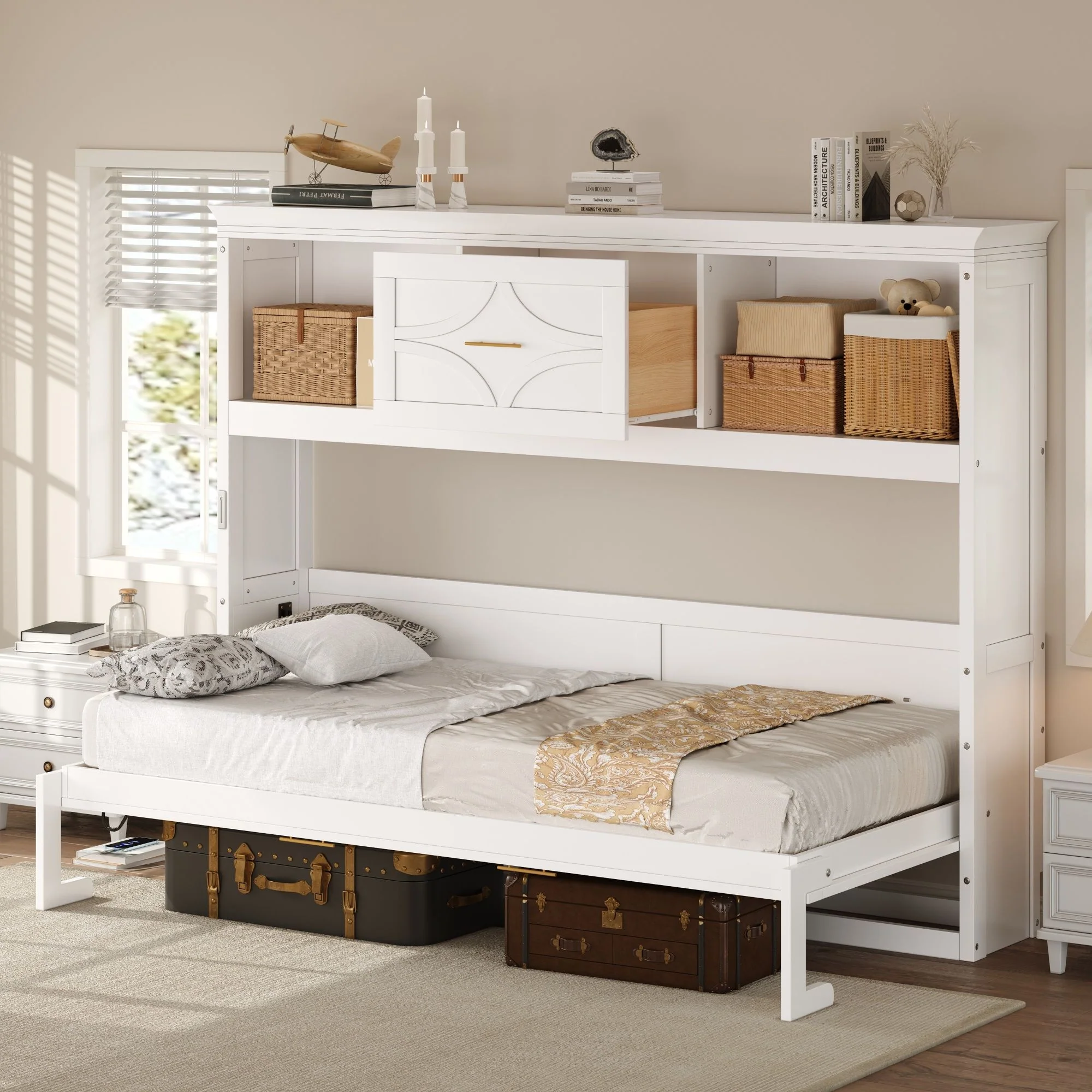 Murphy Bed With Charging Station And Drawer - Image 7