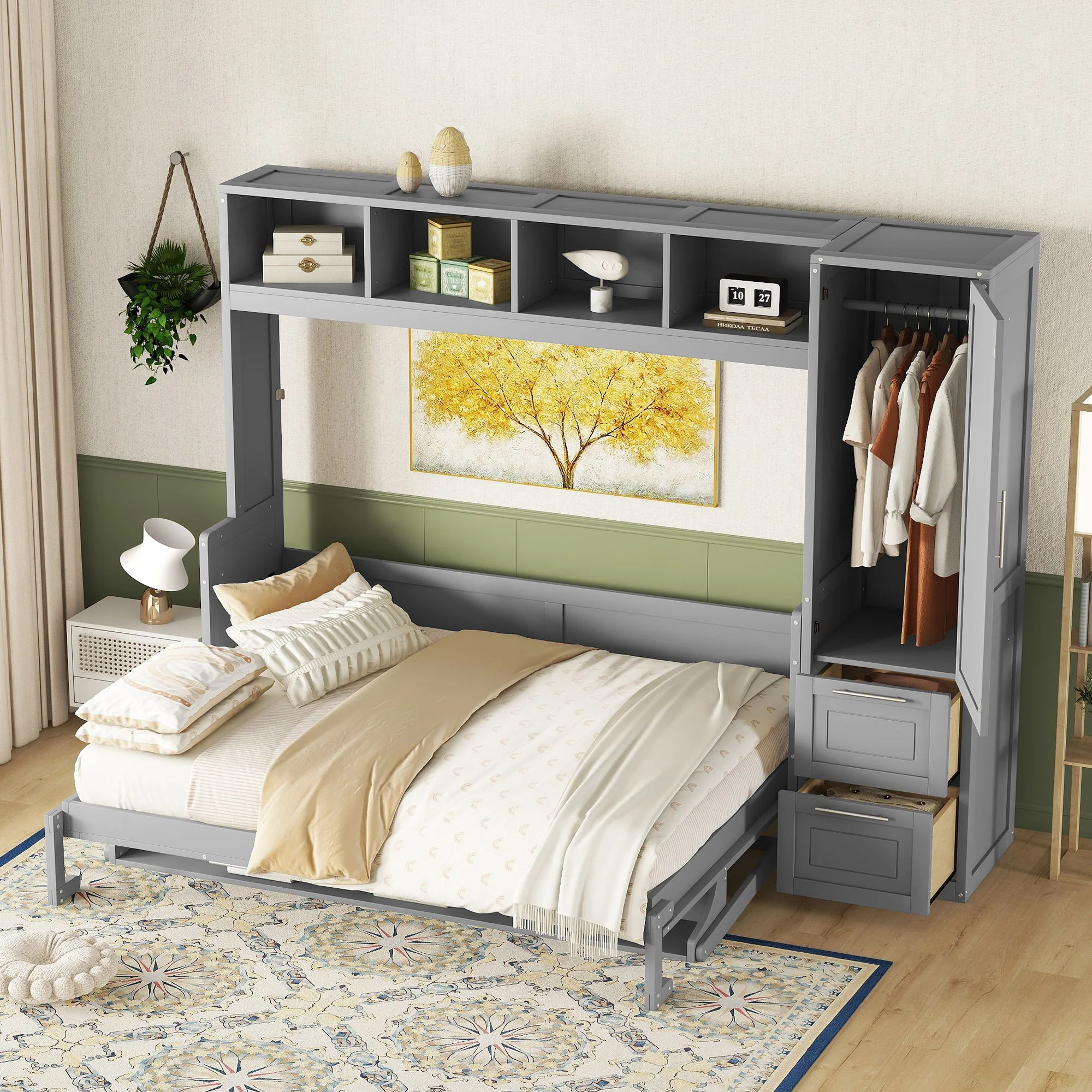 Murphy Wall Bed With Closet And Drawers - Image 9