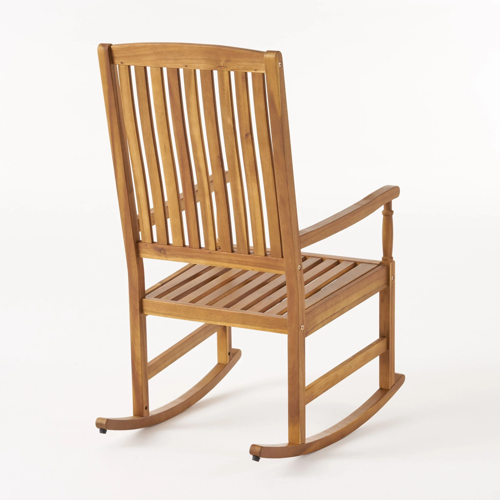 Muse - Outdoor Acacia Rocking Chair With Slat Design - Teak - Image 9