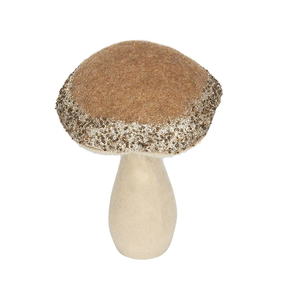 Mushroom Holiday Ornament, For Harvest Festival Fall Festival & Thanksgiving Table Decorations (Set of 2) - Beige / Light Brown - Image 6