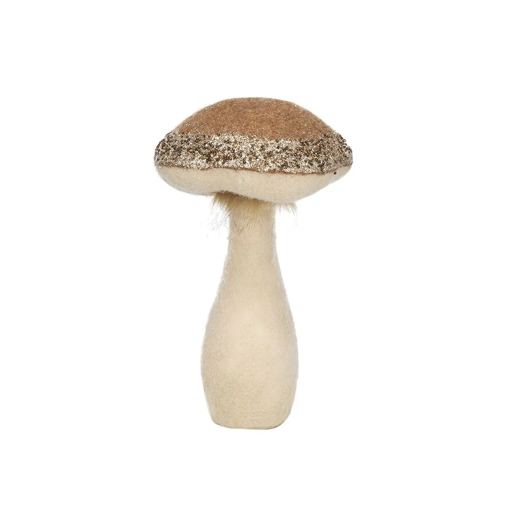 Mushroom Holiday Ornament, For Harvest Festival Fall Festival & Thanksgiving Table Decorations (Set of 2) - Beige / Light Brown - Image 9