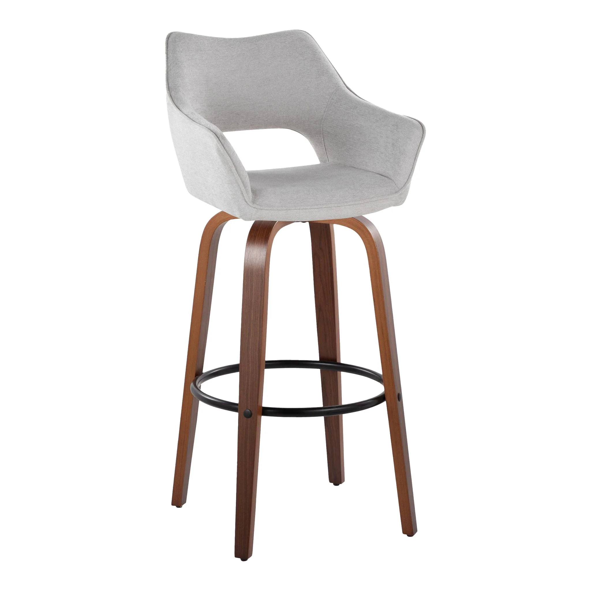 Mustang - Contemporary Fixed Height Barstool With Swivel & Round Footrest (Set of 2) - Image 8