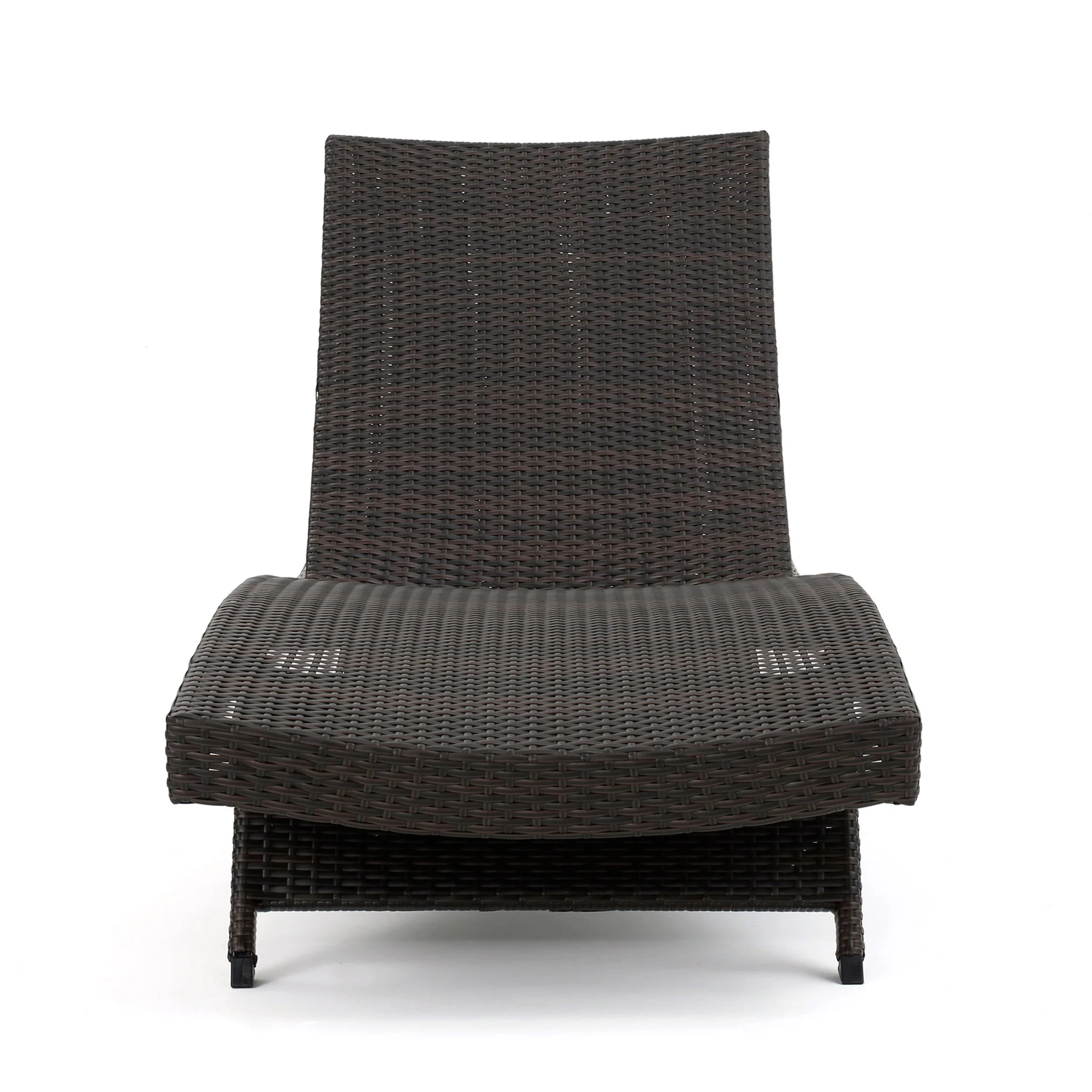 Mysticism Outdoor Chaise Lounge With Adjustable Backrest And Foldable Legs - Brown Multi - Image 3