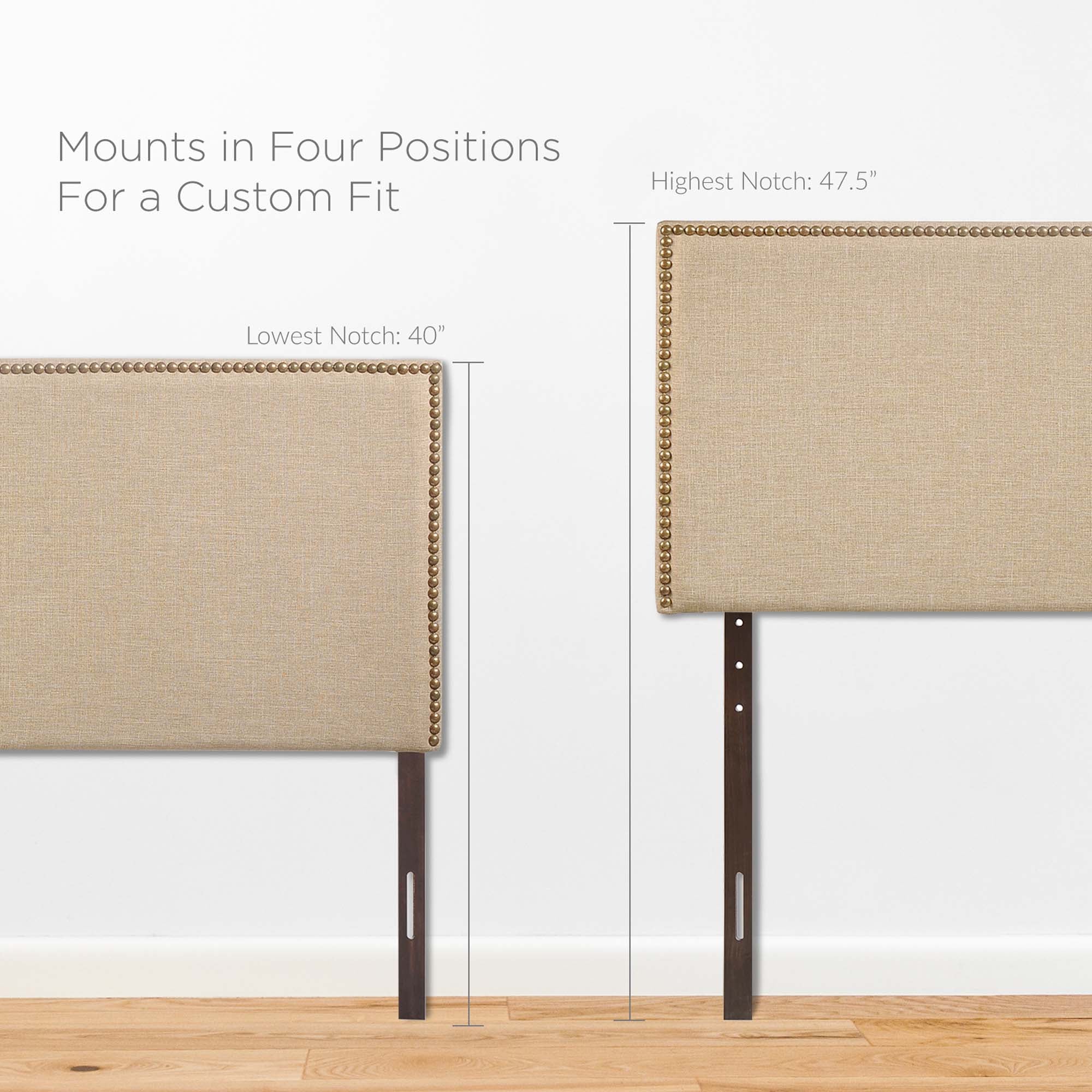 Nailhead Upholstered Linen Headboard - Image 14