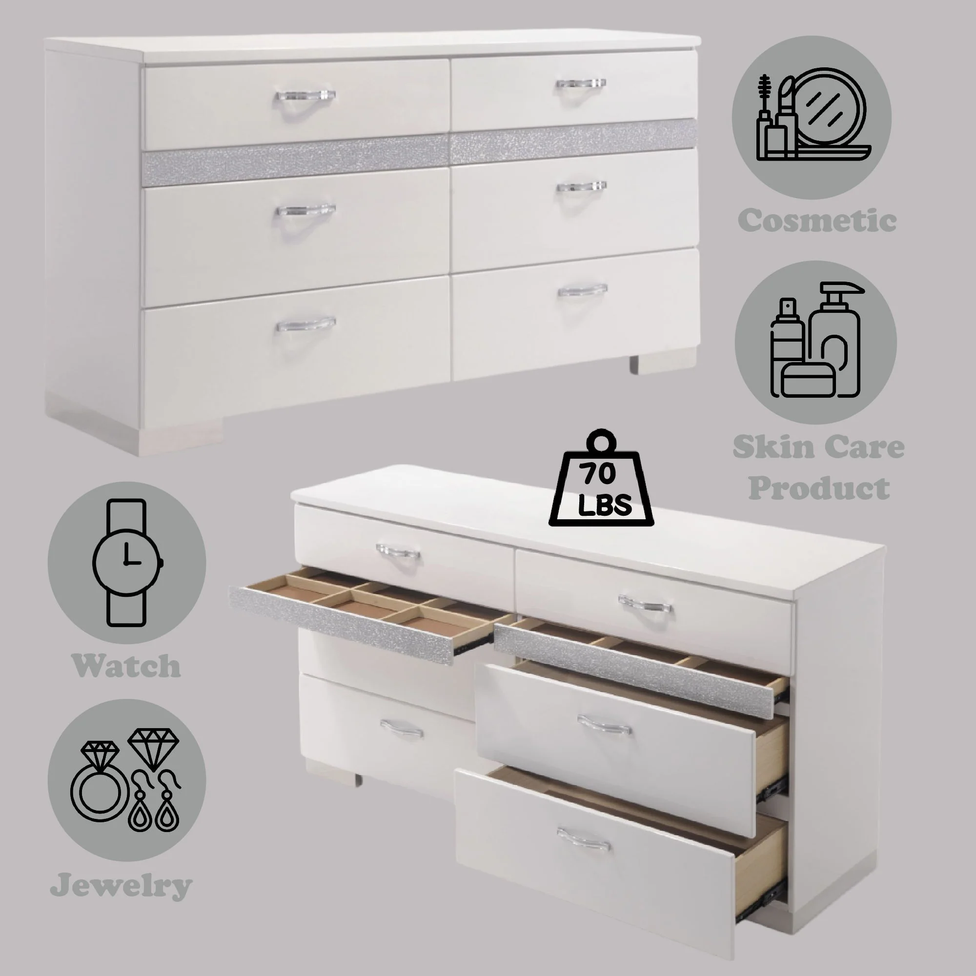 Naima II - Dresser - White - Image 6