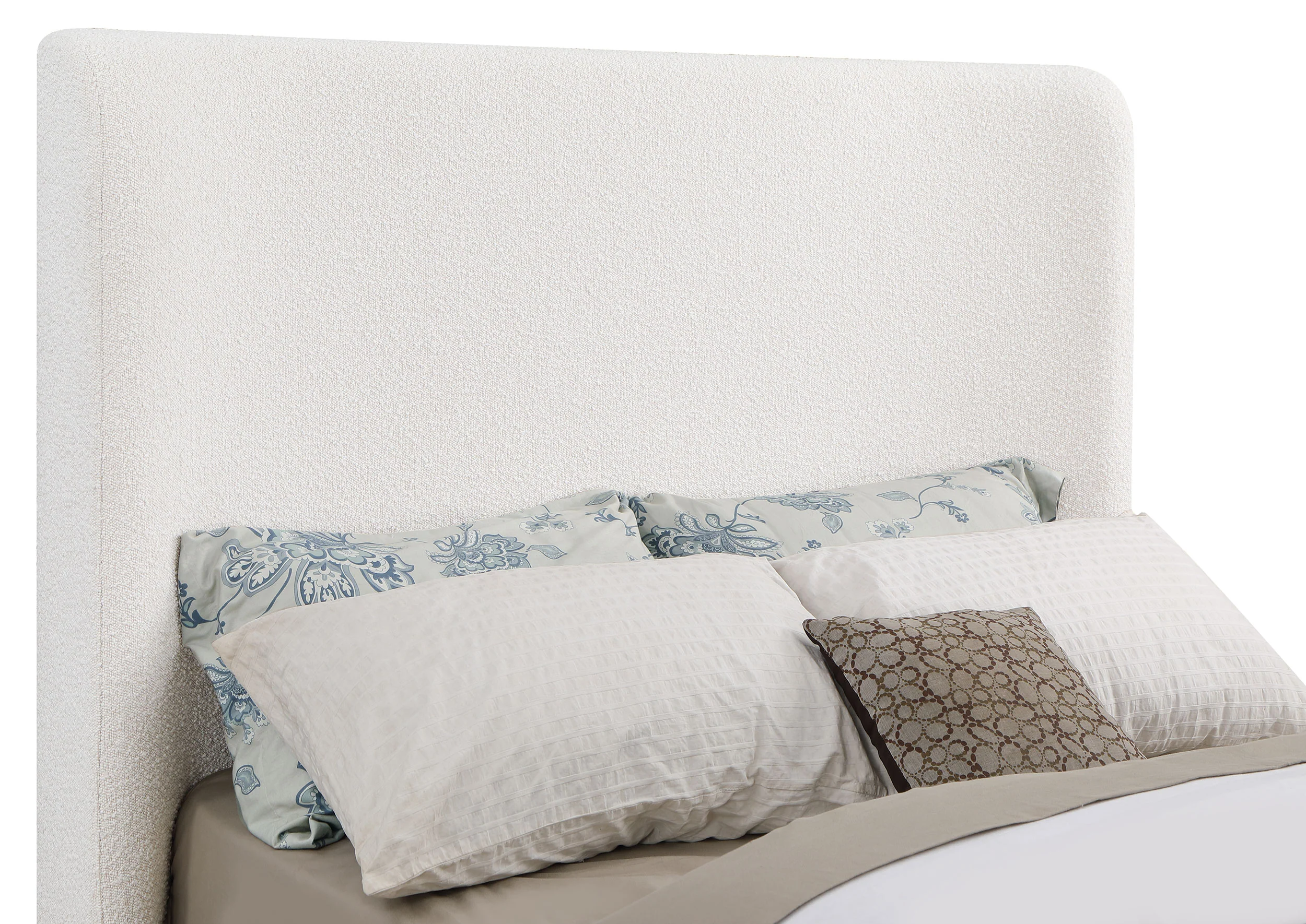 Nala Upholstered Eastern King Sleigh Bed in Cream - Image 6
