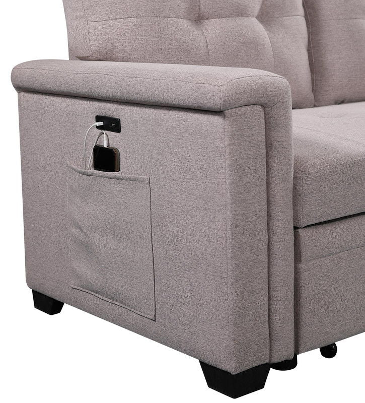 Nathan - Reversible Sleeper Sectional Sofa With Storage Chaise, USB Charging Ports And Pocket - Image 11