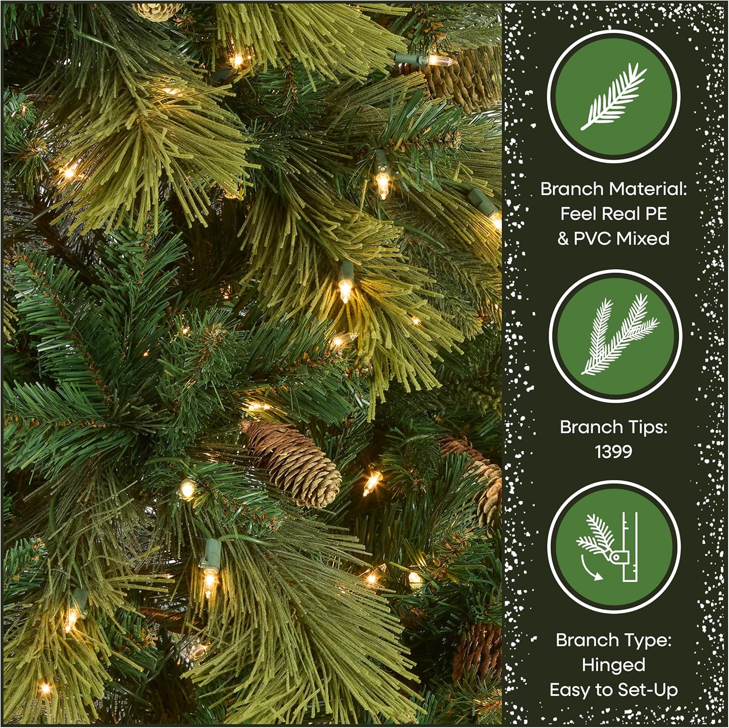 National Tree Company 7.5 ft Pre-Lit Carolina Pine Artificial Christmas Tree - Image 7