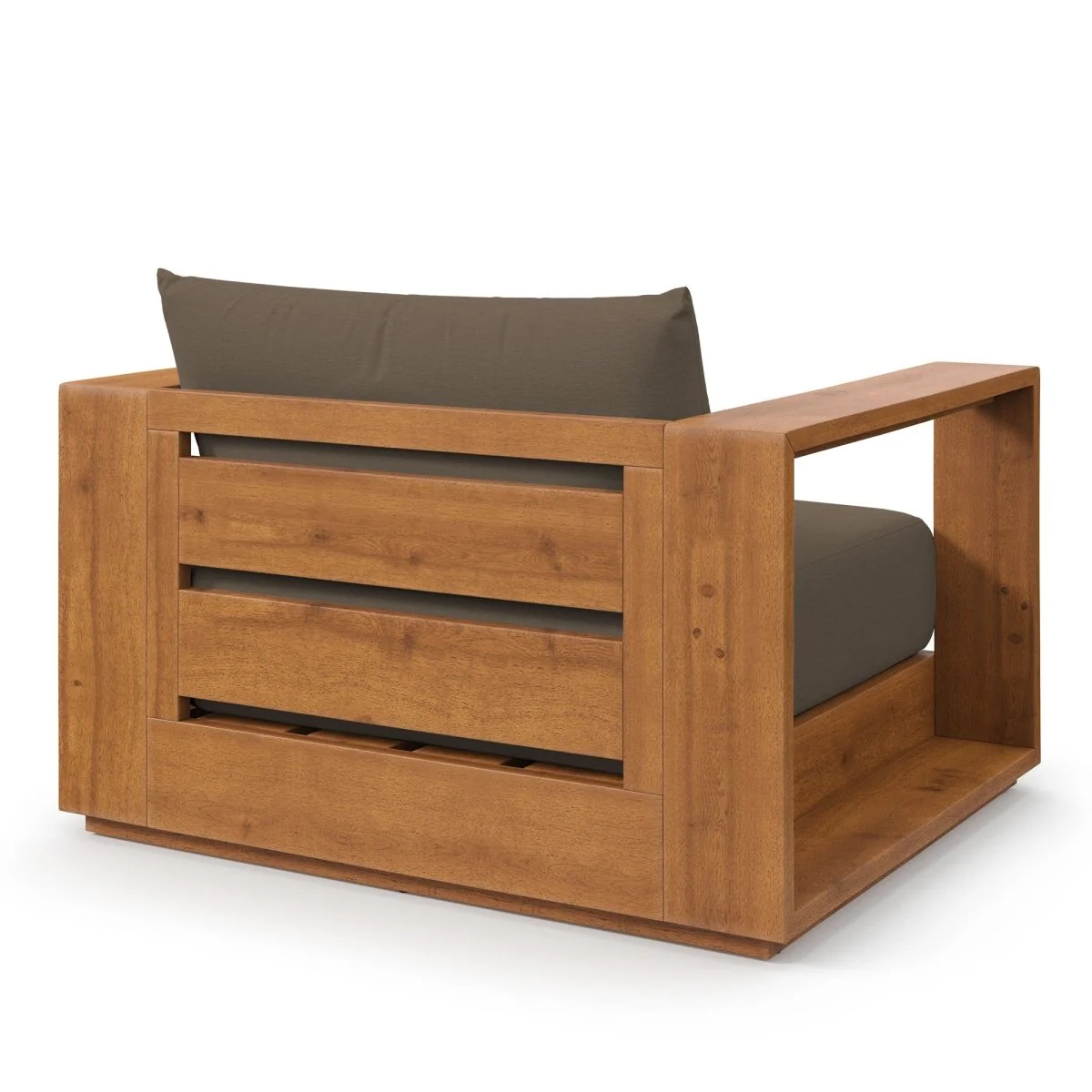 Natural Acacia Wood Outdoor Patio Chair with Cushions Comfortable Durable Seating - Image 6